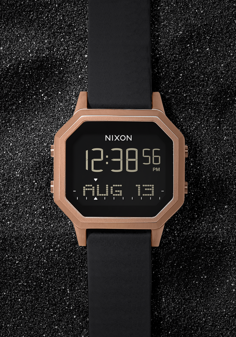 NIXON Siren Stainless Steel - Rose Gold / Black Digital Unisex Watch | A12111098-00