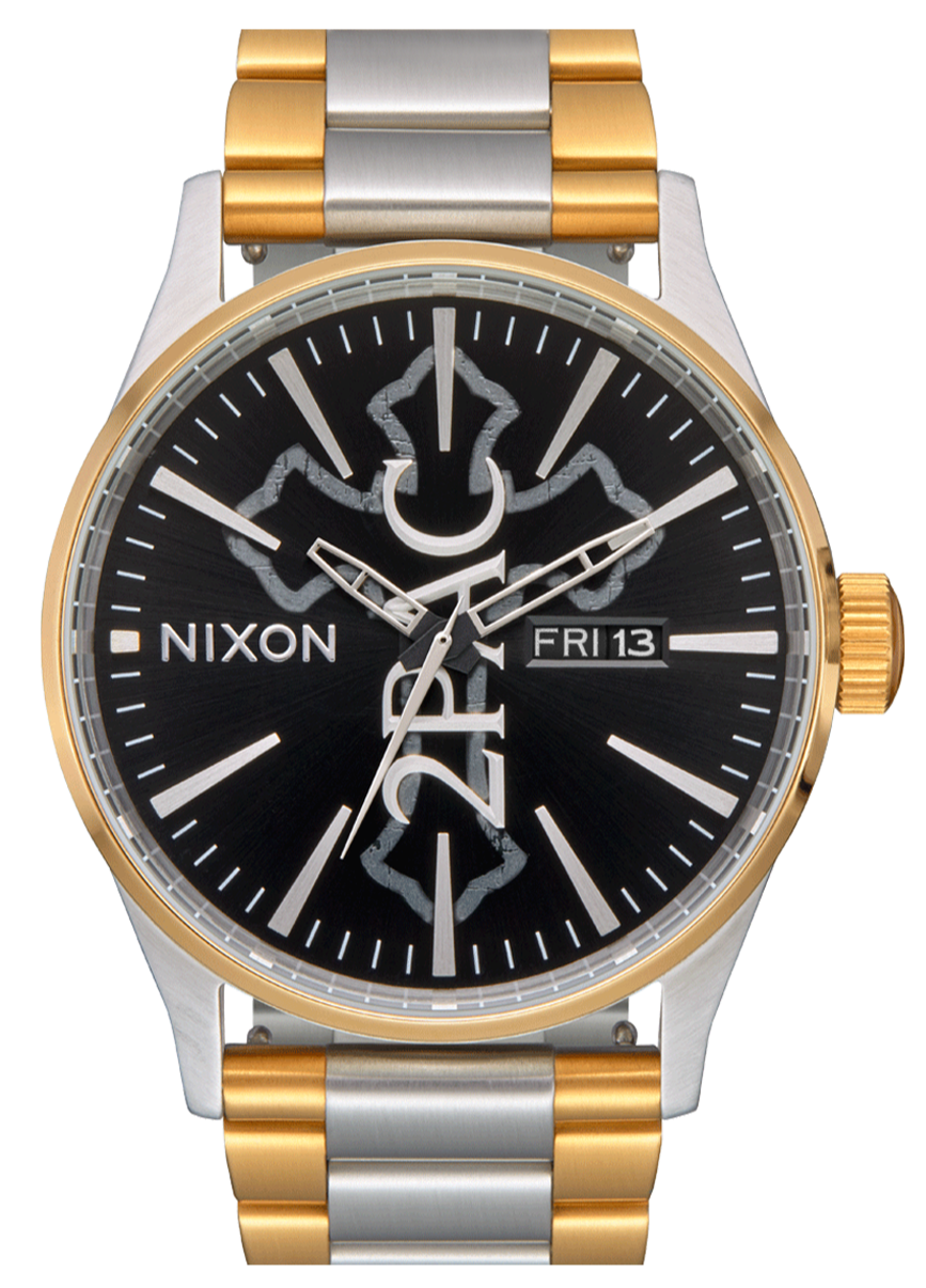 NIXON 2PAC Sentry Stainless Steel - Gold,Silver & Black Unisex Watch | A13795196-00
