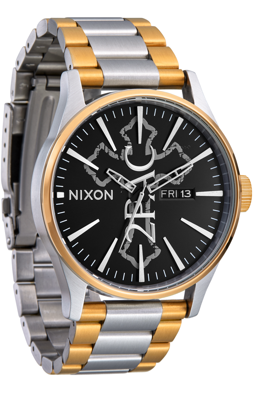 NIXON 2PAC Sentry Stainless Steel - Gold,Silver & Black Unisex Watch | A13795196-00