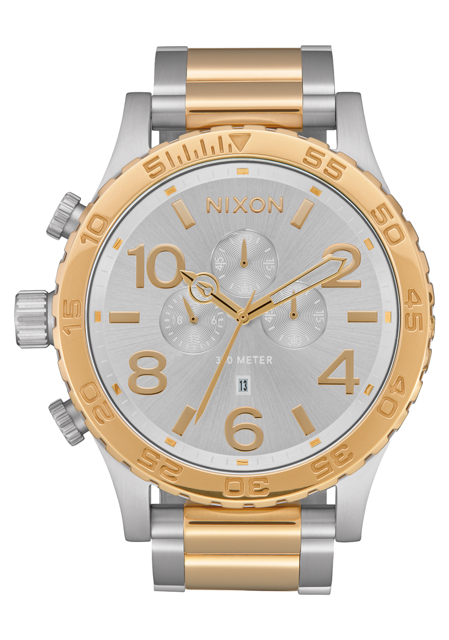 NIXON 51-30 Chrono Silver / Gold Men's Watch | A13891921-00