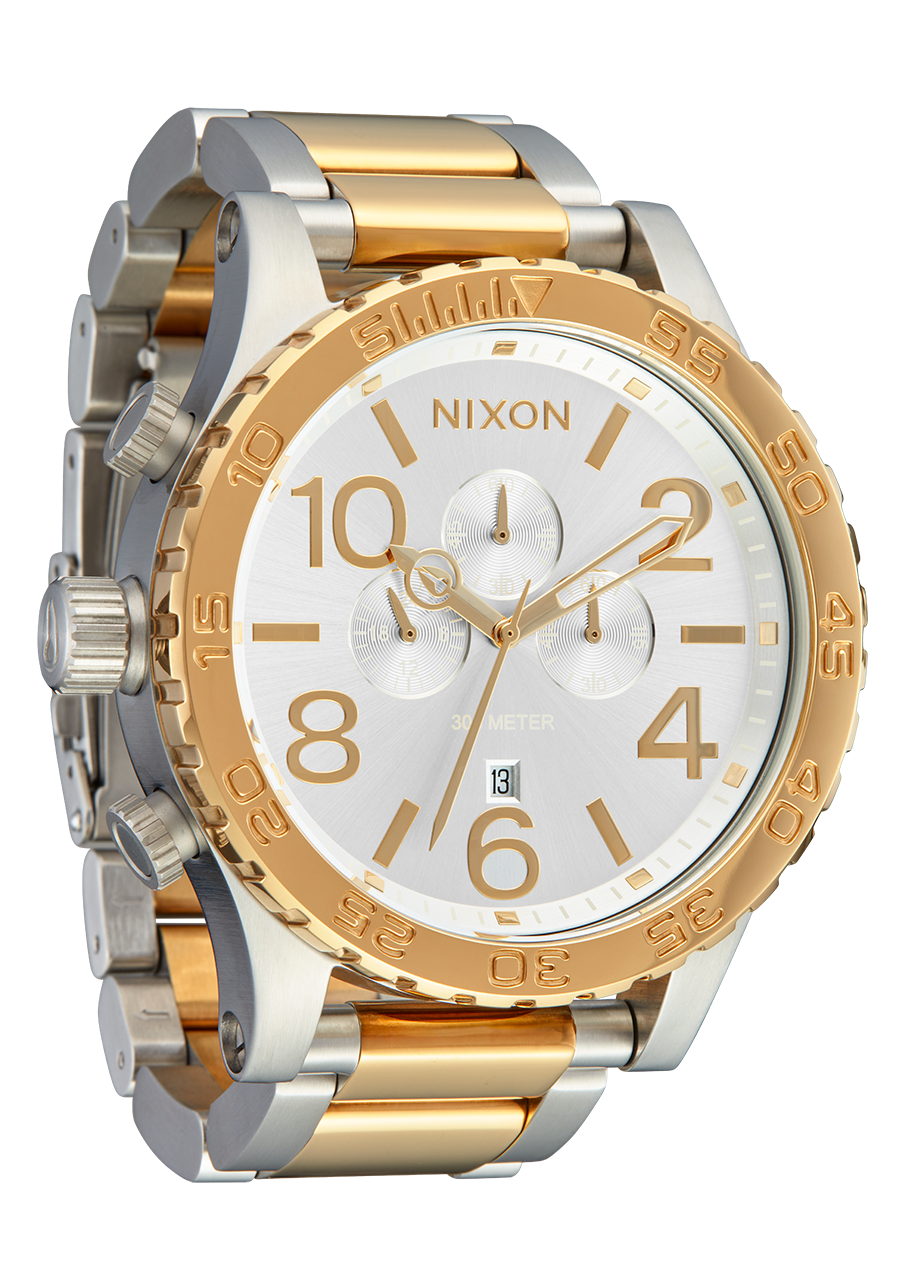 NIXON 51-30 Chrono Silver / Gold Men's Watch | A13891921-00