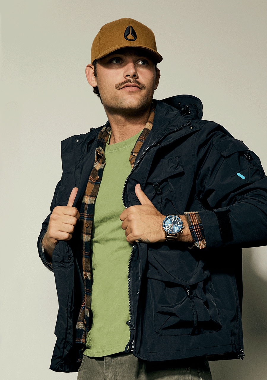 NIXON 51-30 Chrono Desert Gold / Arles Blue Men's Watch | A13895301-00