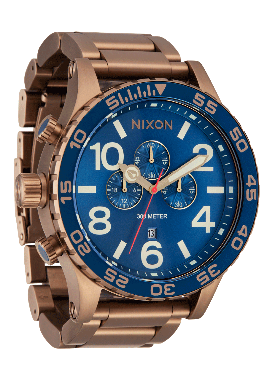 NIXON 51-30 Chrono Desert Gold / Arles Blue Men's Watch | A13895301-00