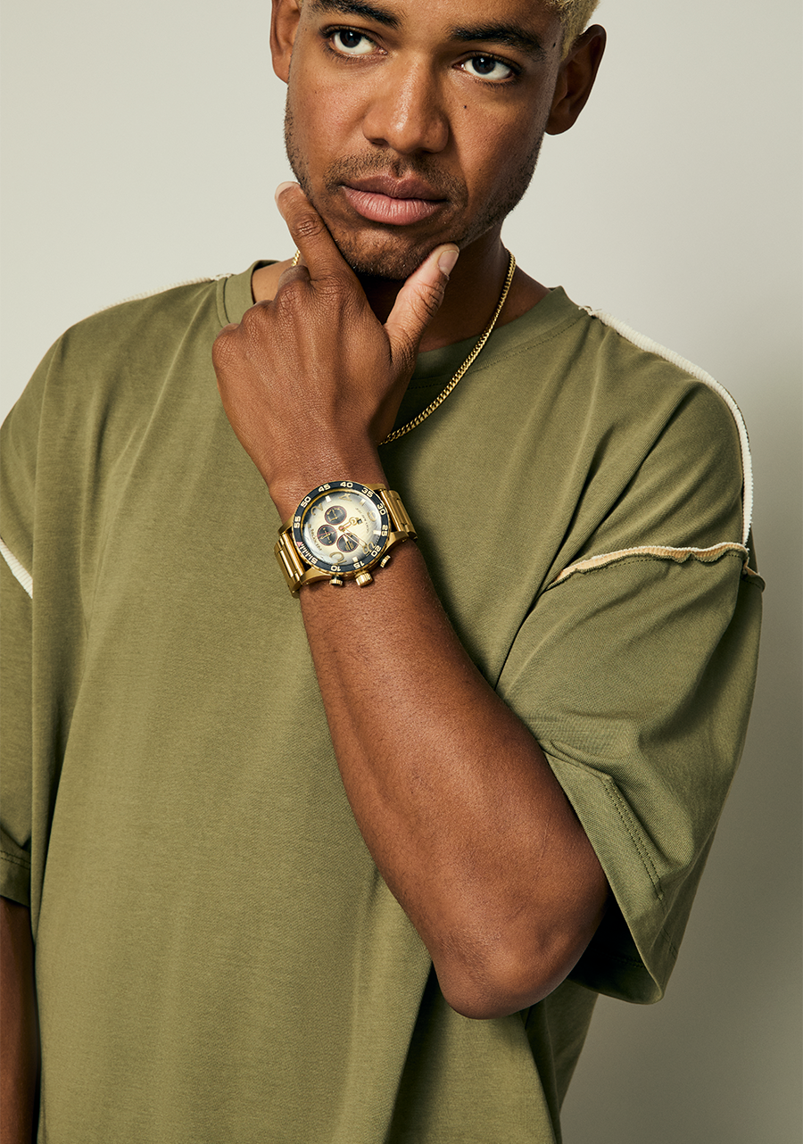 NIXON 51-30 Chrono - 4th Dimension Gold / Black Men's Watch | A13895358-00