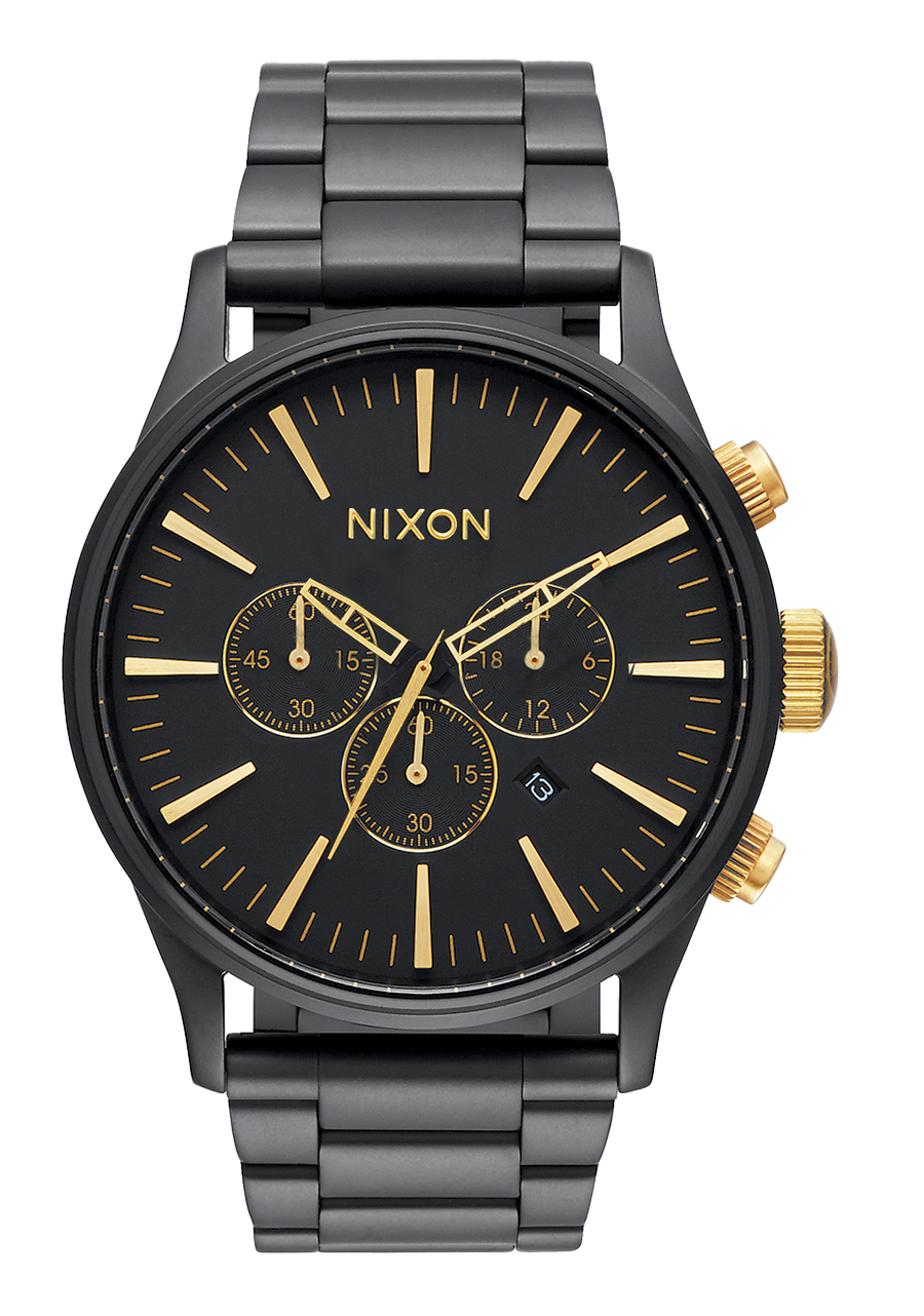 NIXON Sentry Chrono - Matte Black Gold Unisex Watch | A13901041-00