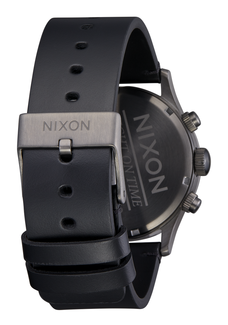 NIXON Sentry Chrono Leather - All Gunmetal Black Unisex Watch | A1391680-00