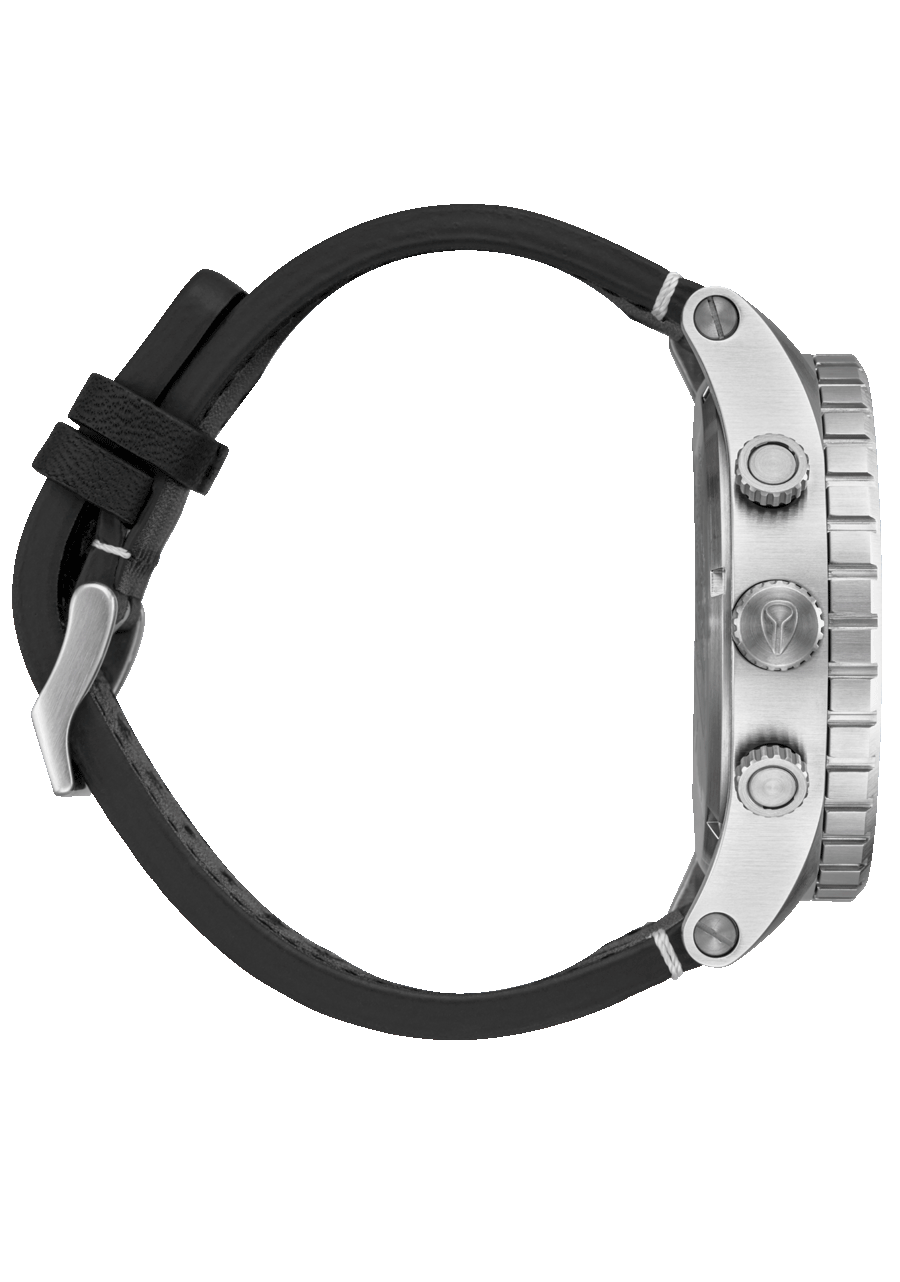 NIXON 51-30 Chrono Leather Silver / Black / Cranberry Men's Watch | A13925199-00