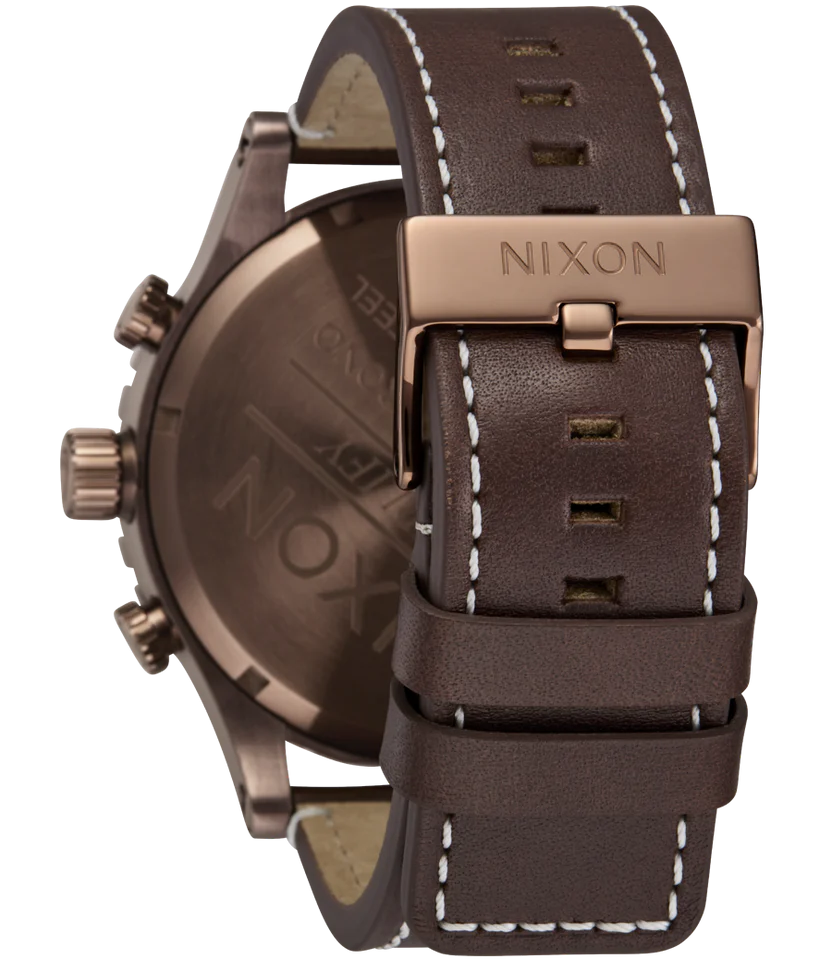NIXON 51-30 Brown Dial Chronograph Leather Men’s Watch | A13925240-00