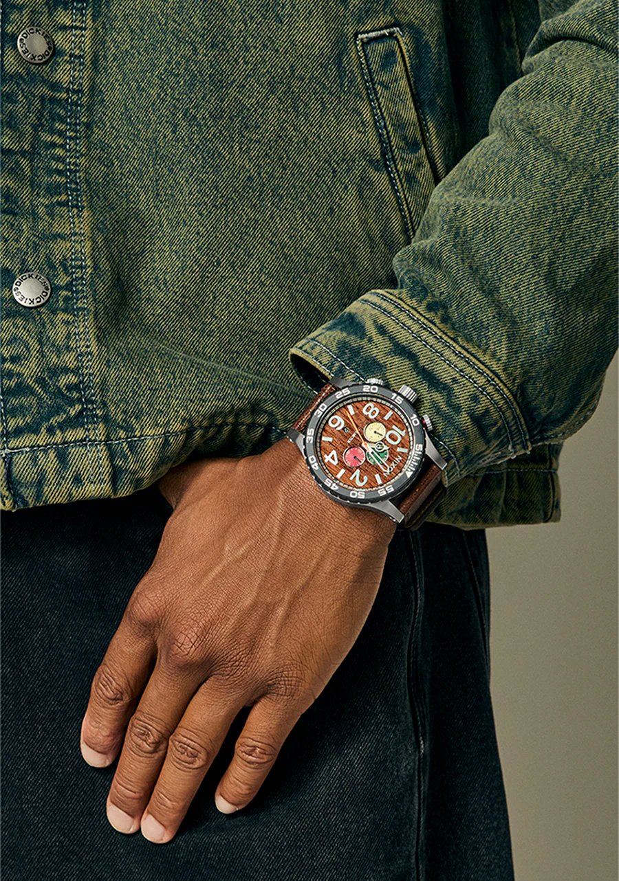 Nixon 51-30 Silver Dial Chronograph Leather Men’s Watch | A13925341-00