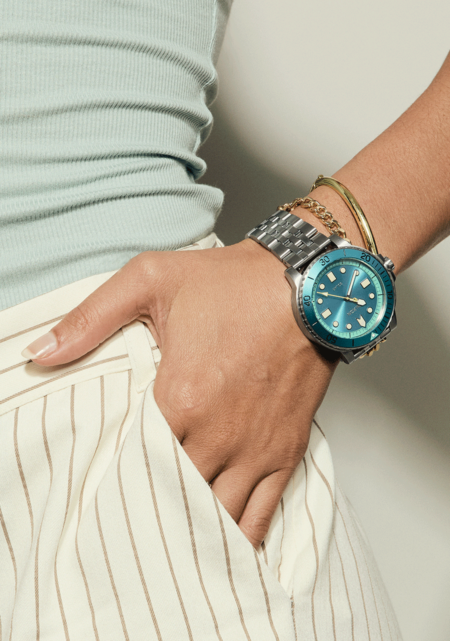 NIXON Stinger 44 - Silver Byron Blue Green Unisex Watch | A14025308-00