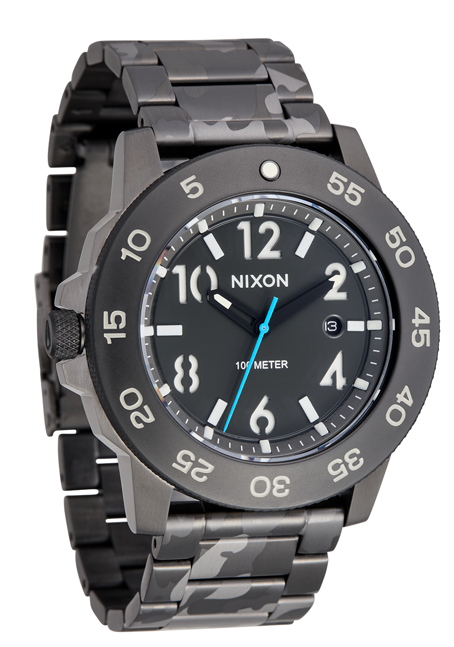 NIXON Smyth 44 - Camo Green Men's Watch | A14145362-00