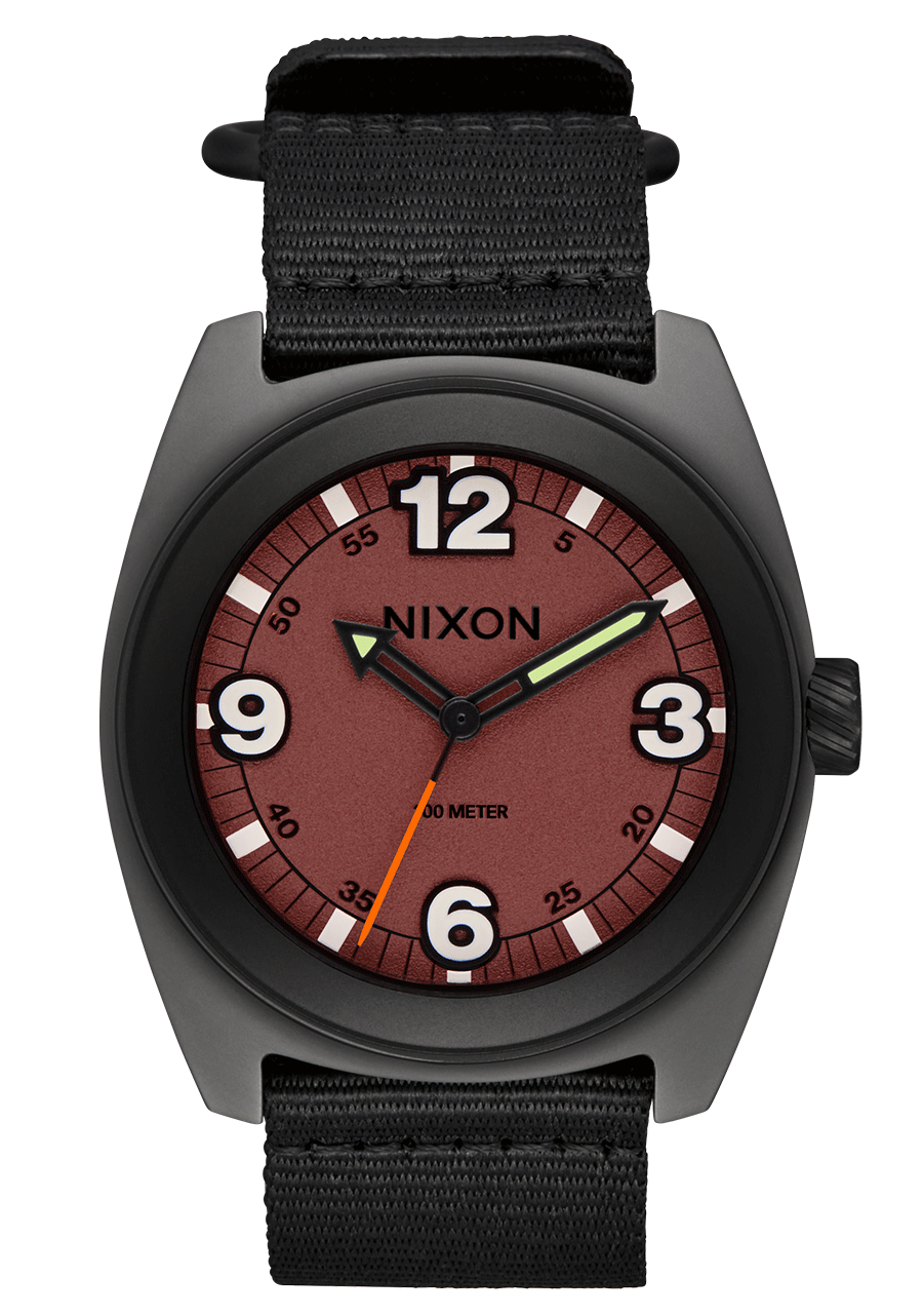 NIXON Clutch 42 Matte Gunmetal / Hot Sauce Men's Watch | A14475351-00