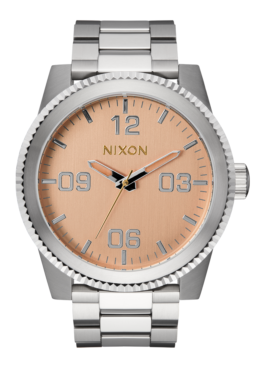 NIXON Corporal Stainless Steel - Silver / Coral Men's Watch | A3465339-00