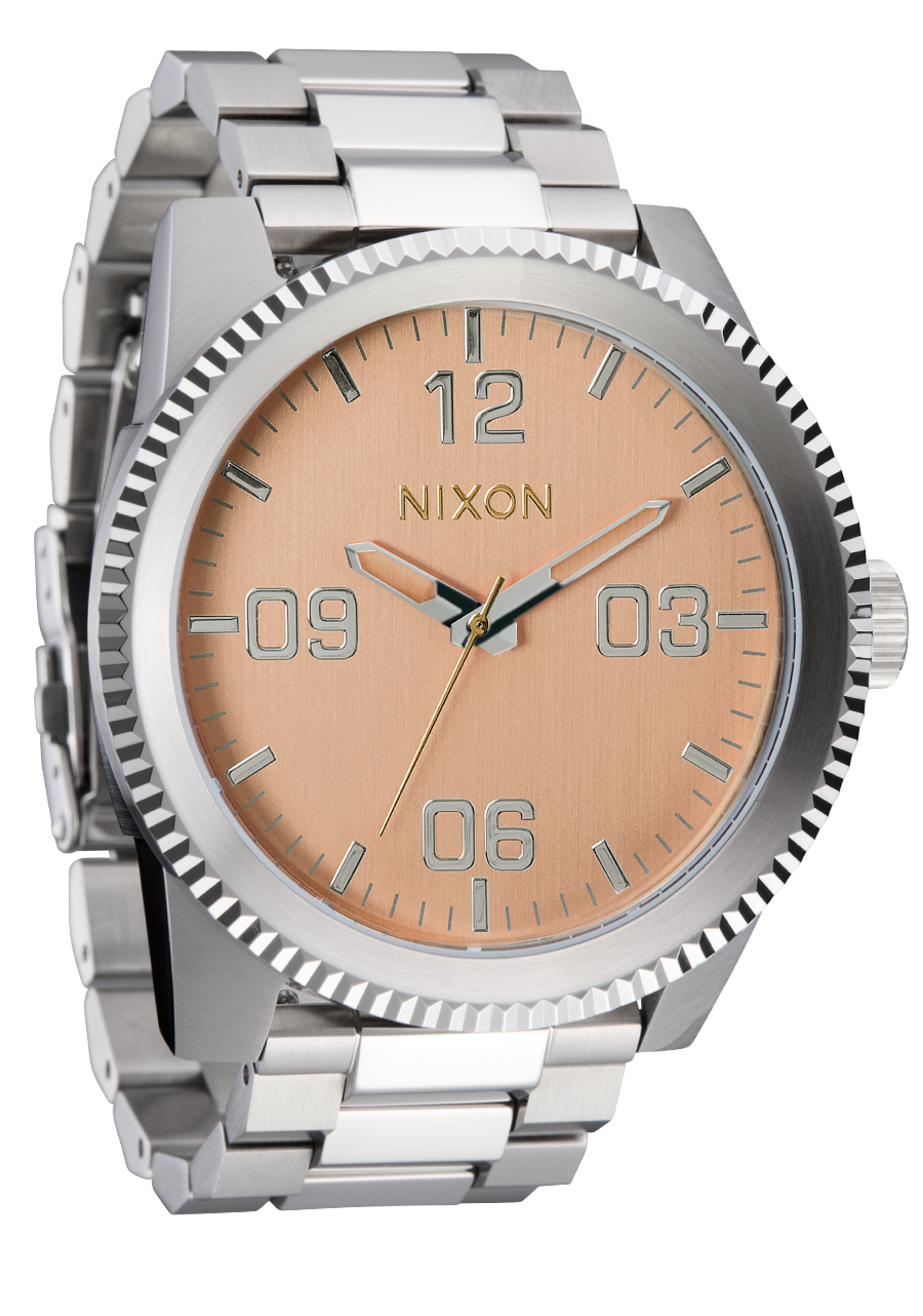 NIXON Corporal Stainless Steel - Silver / Coral Men's Watch | A3465339-00