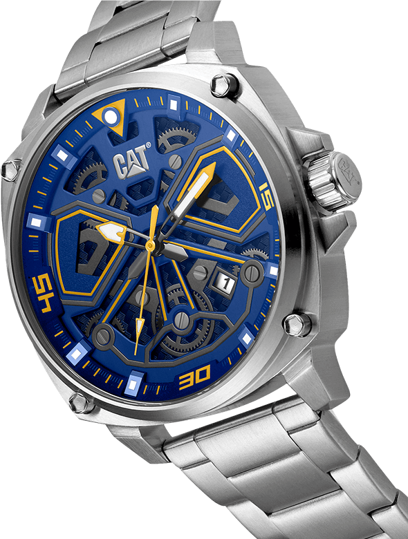 CAT Tokyo Blue Dial Calendar Stainless Steel Bracelet Unisex Watch | AJ.141.11.627