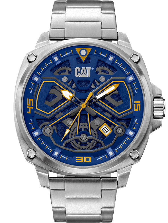 CAT Tokyo Blue Dial Calendar Stainless Steel Bracelet Unisex Watch | AJ.141.11.627