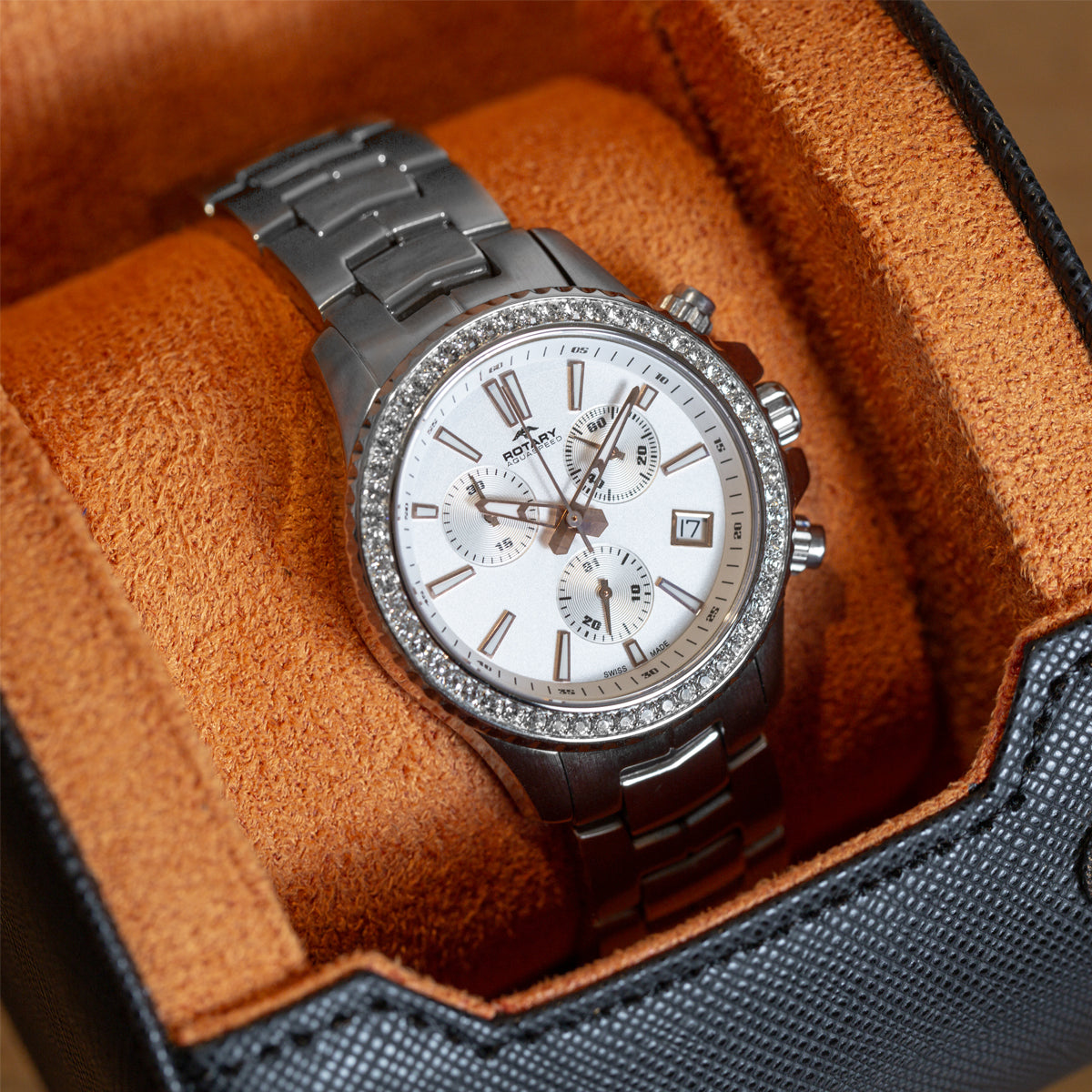 Rotary Acquaspeed Rose Gold Dial and Rose Gold Steel Bracelet 37mm Women's Watch | ALB90086/C/01