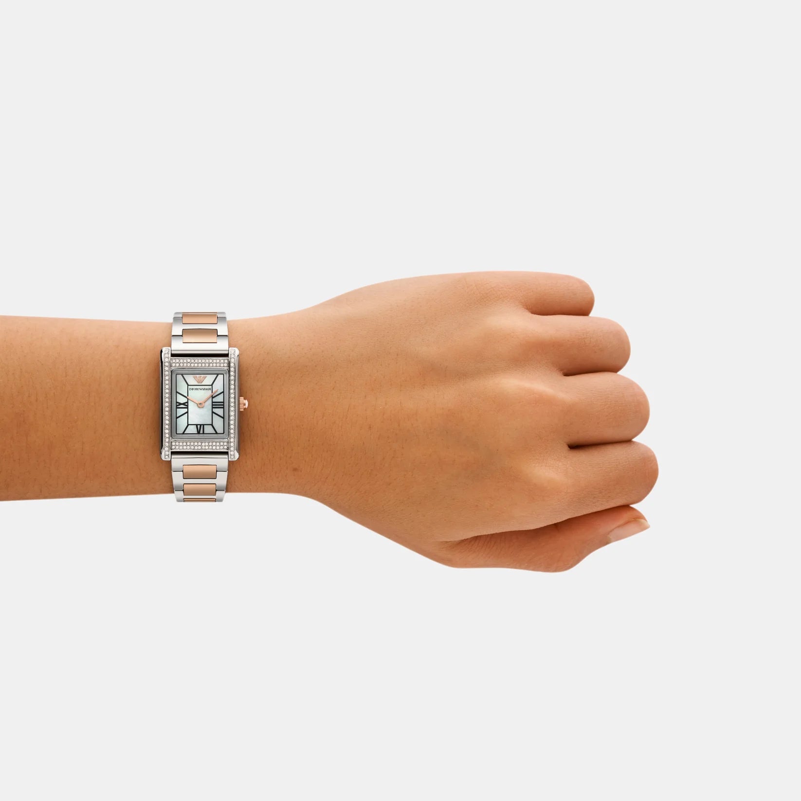 Emporio Armani Genni Quartz Mother Of Pearl Dial Analog Stainless Steel Women's Watch | AR11626