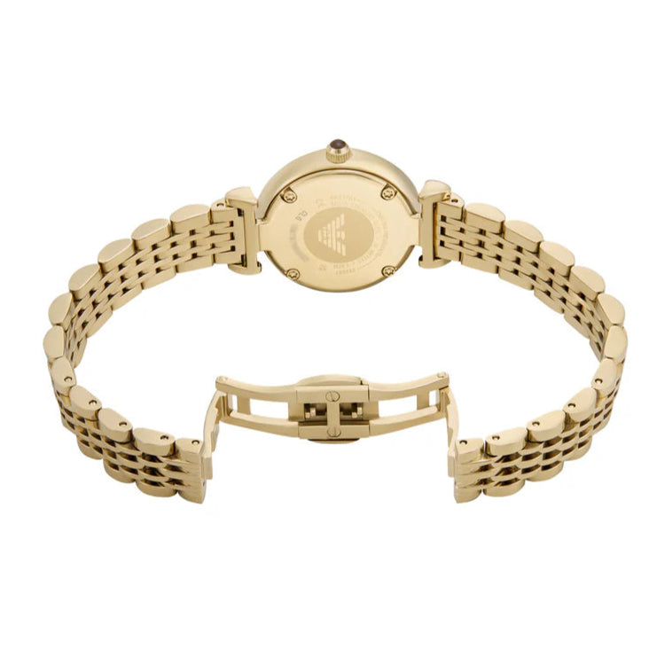 Emporio Armani Gianni T-Bar Black Dial Leather Women's Watch | AR11703