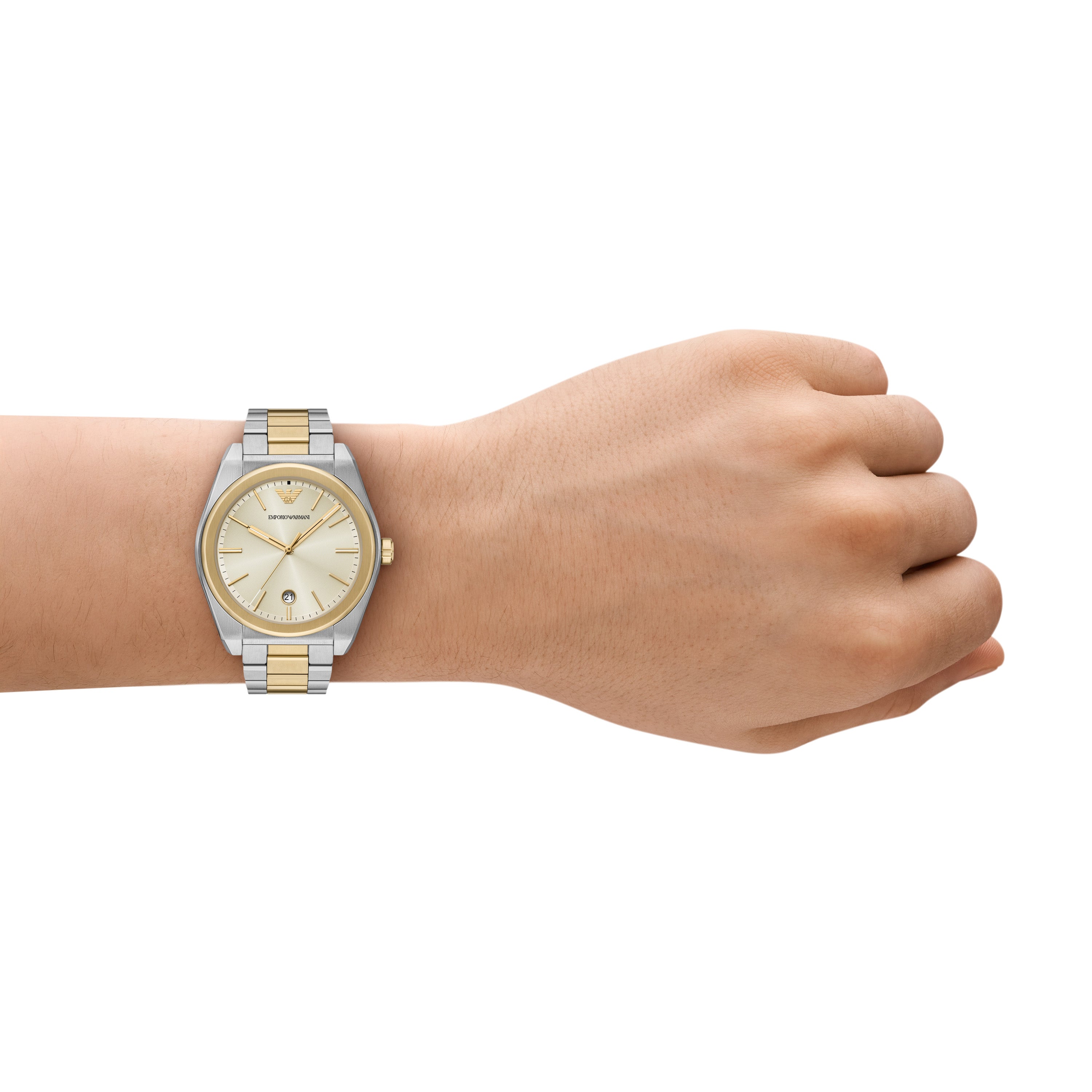 Emporio Armani Three Hand Two Tone Stainless Steel Men's Watch | AR11716