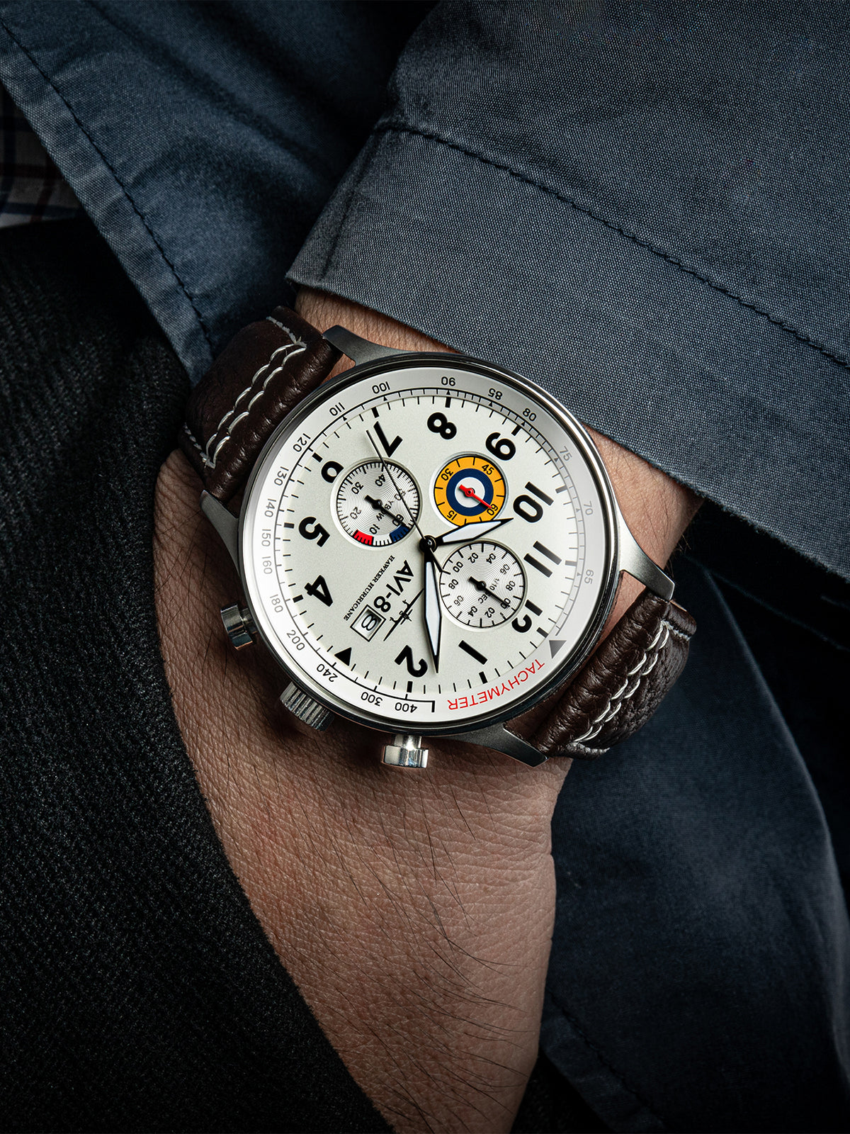 AVI-8 Hawker Hurricane Classic Chronograph Classic White Av 4011 01