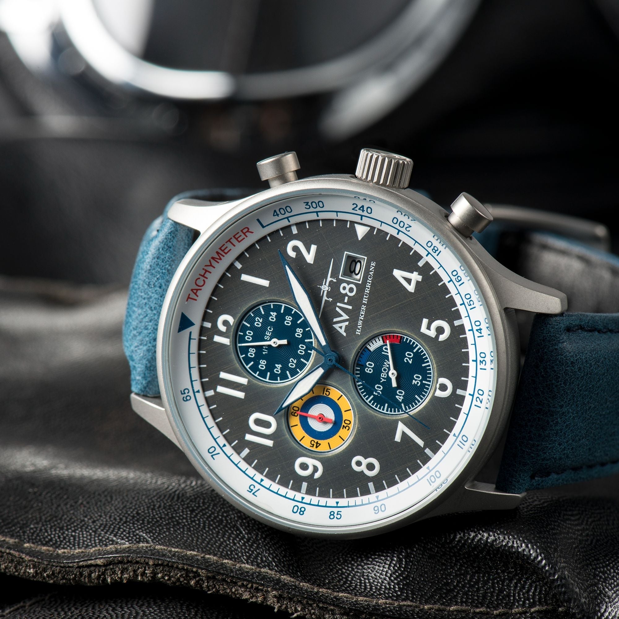 AVI-8 Hawker Hurricane Classic Chronograph Pennant Blue Av 4011 0F