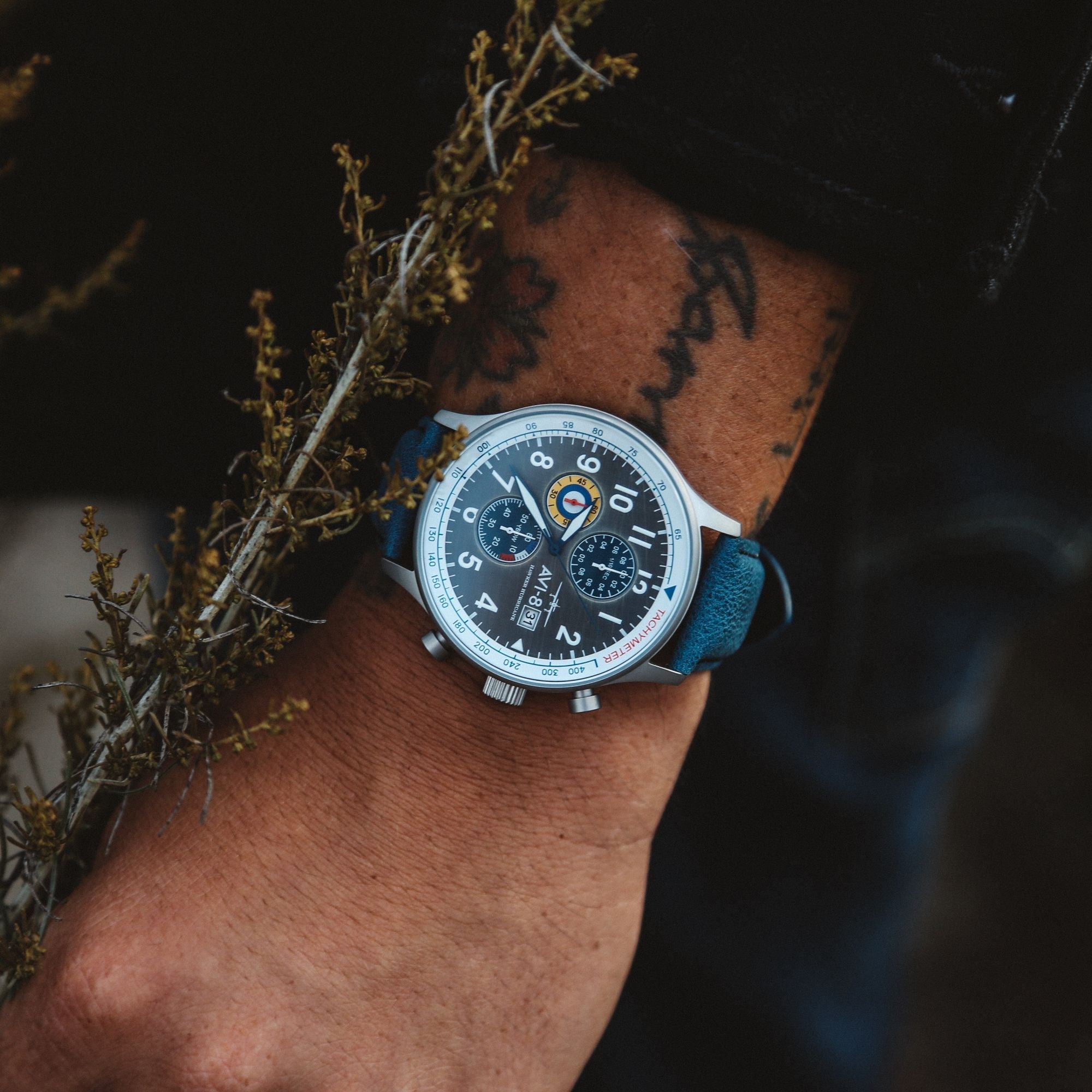 AVI-8 Hawker Hurricane Classic Chronograph Pennant Blue Av 4011 0F