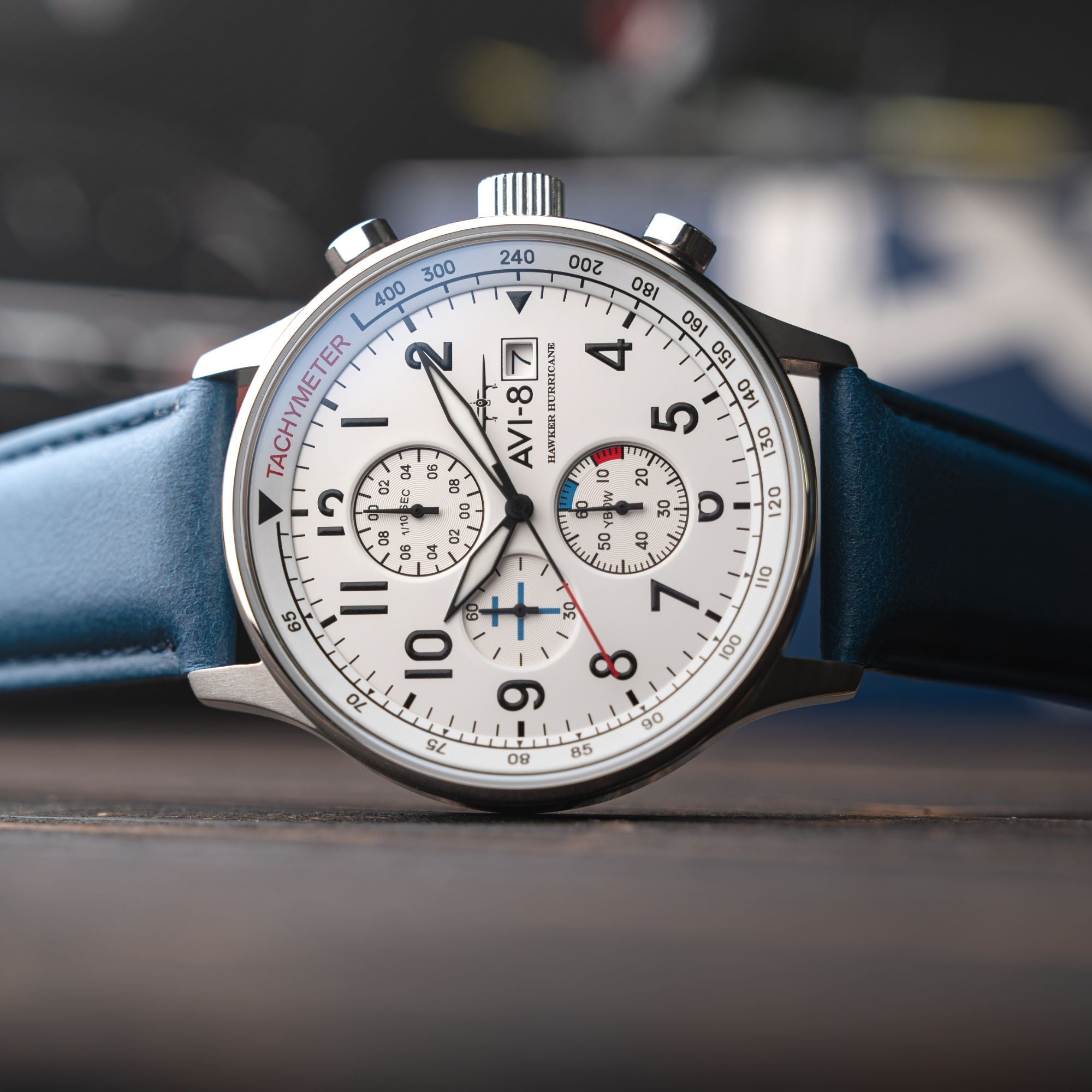 AVI-8 Hawker Hurricane Classic Chronograph Blue White Av 4011 0X