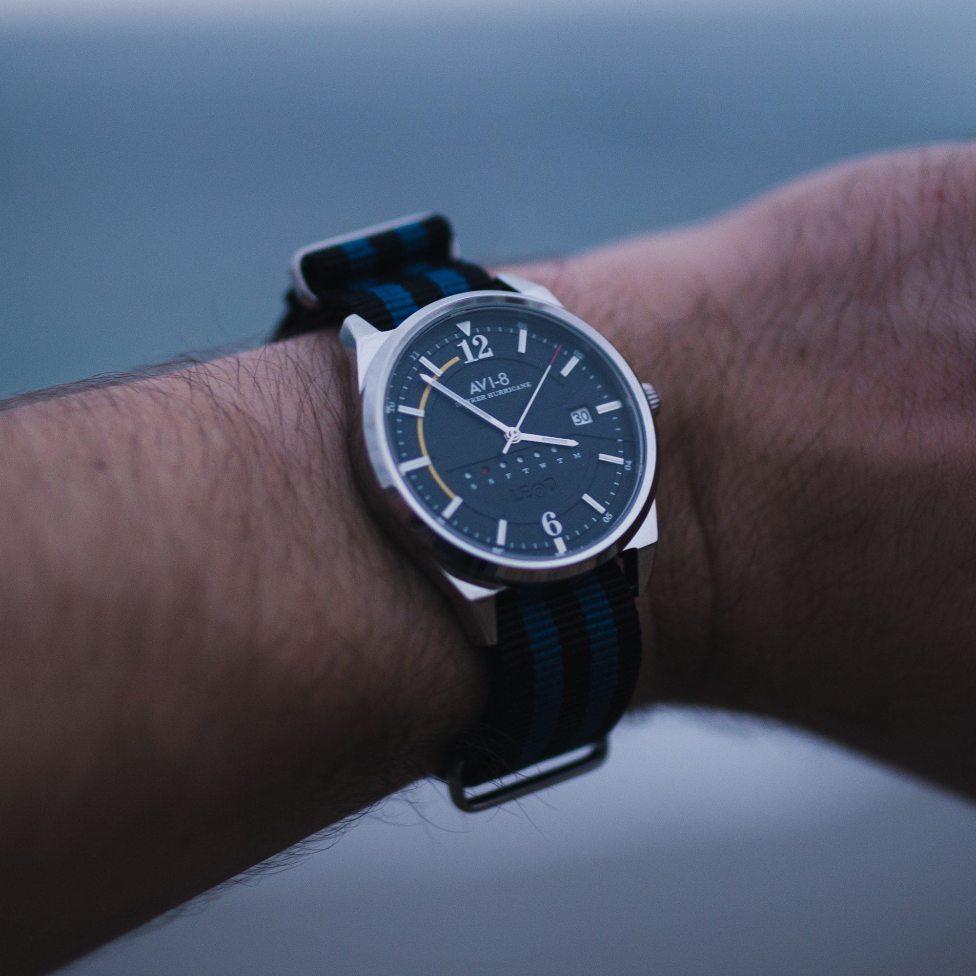 AVI-8 Hawker Hurricane Automatic Watch Black Blue