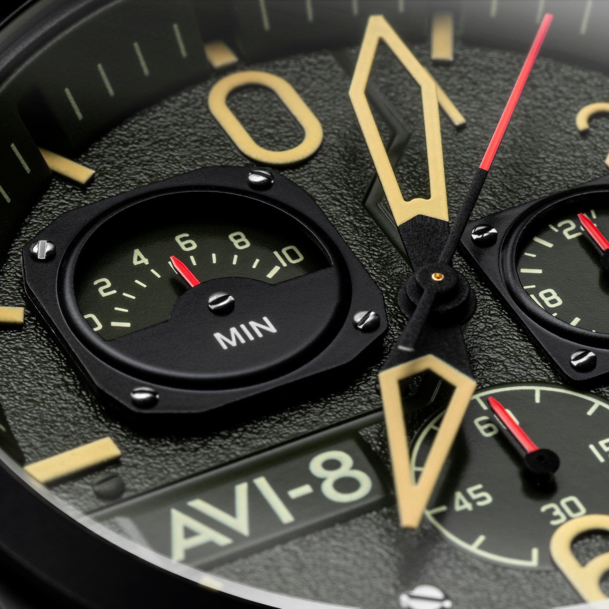 AVI-8 Hawker Hunter Retrograde Chronograph Deep Green Black Av 4052 08