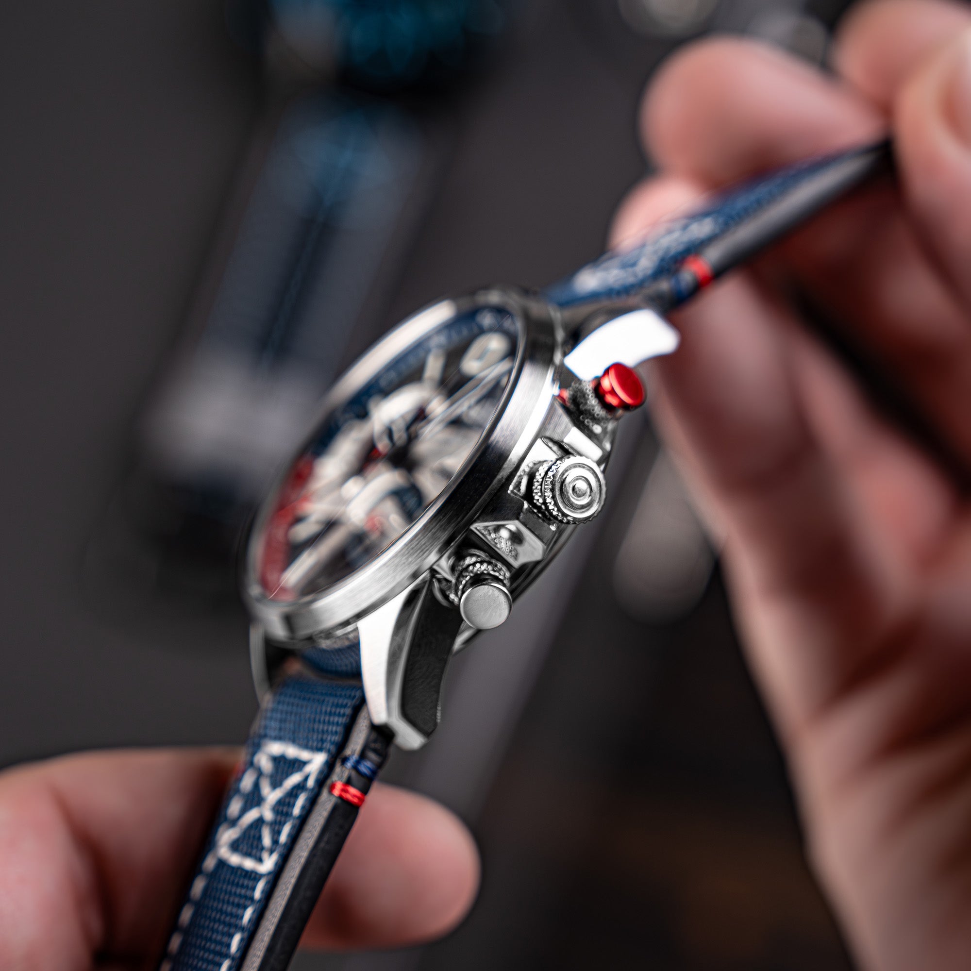 AVI-8 Hawker Harrier Dual Retrograde Chronograph Admiral Black Steel Av 4056 09