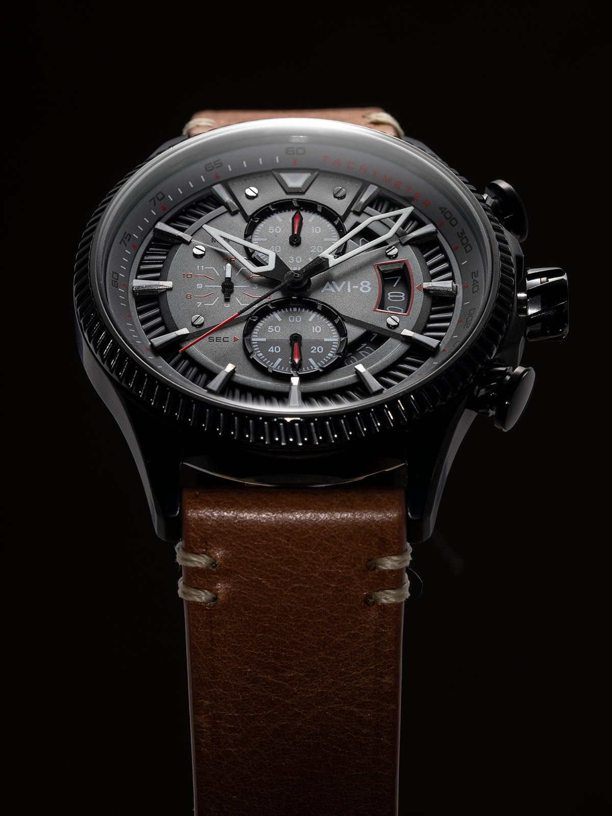 AVI-8 Avon Chronograph Scarlet Black Brown