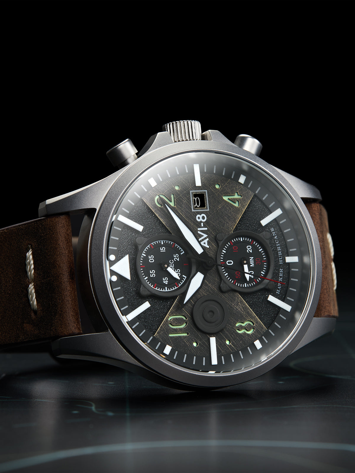 AVI-8 Hawker Hurricane Bulman Chronograph Black Av 4068 01