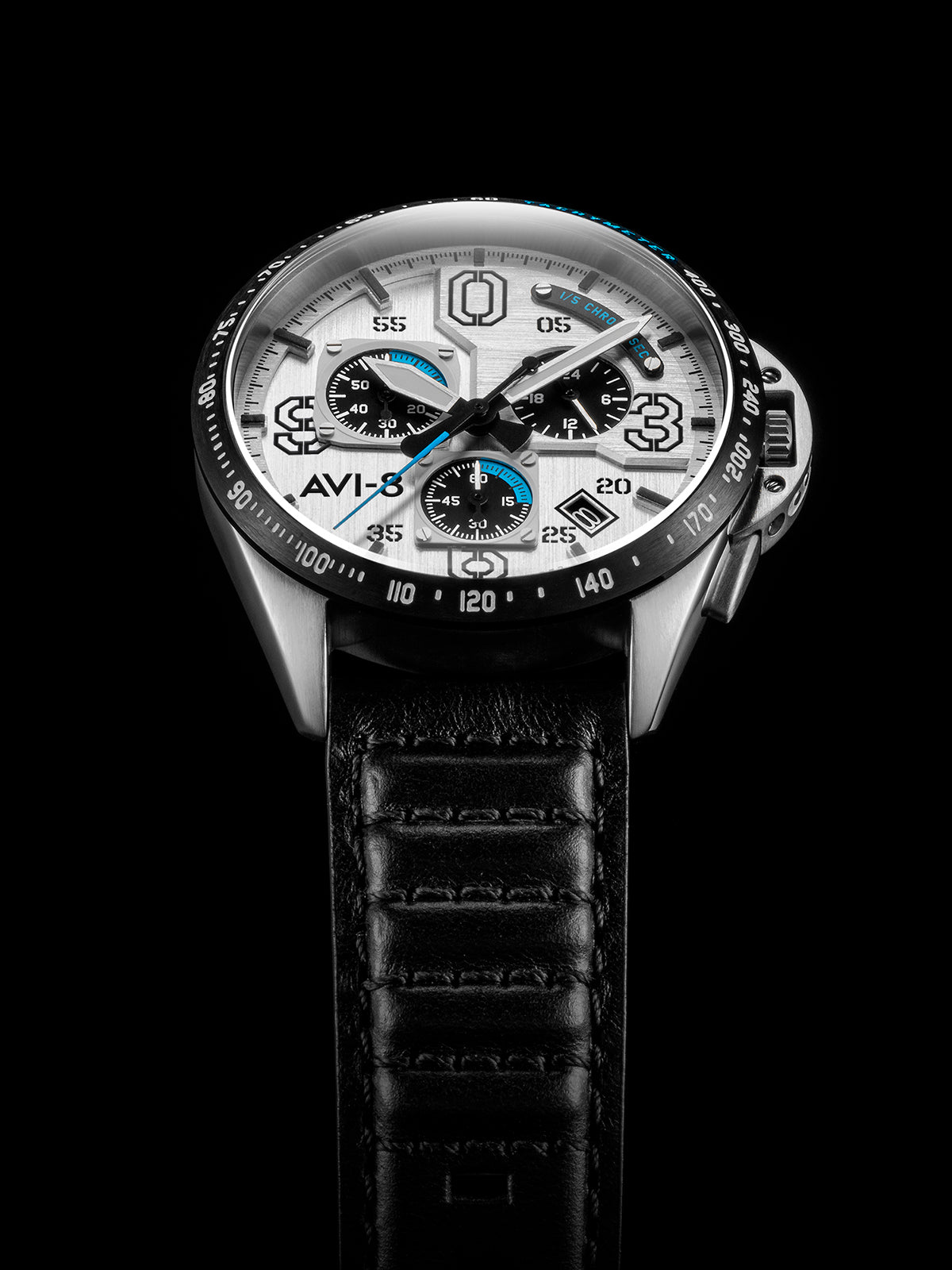 AVI-8 P51 Mustang Blakeslee Meca Quartz Chronograph Command Pilot Av 4077 01