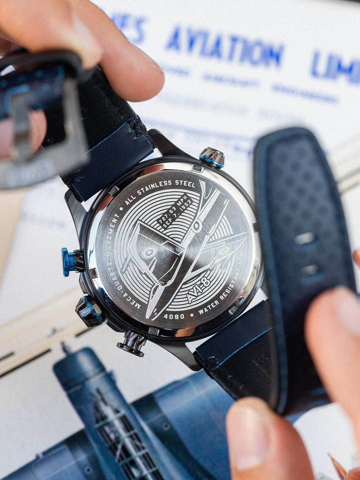 AVI-8 Hawker Hunter Duke Meca Quartz Chronograph Colerne Av 4080 02