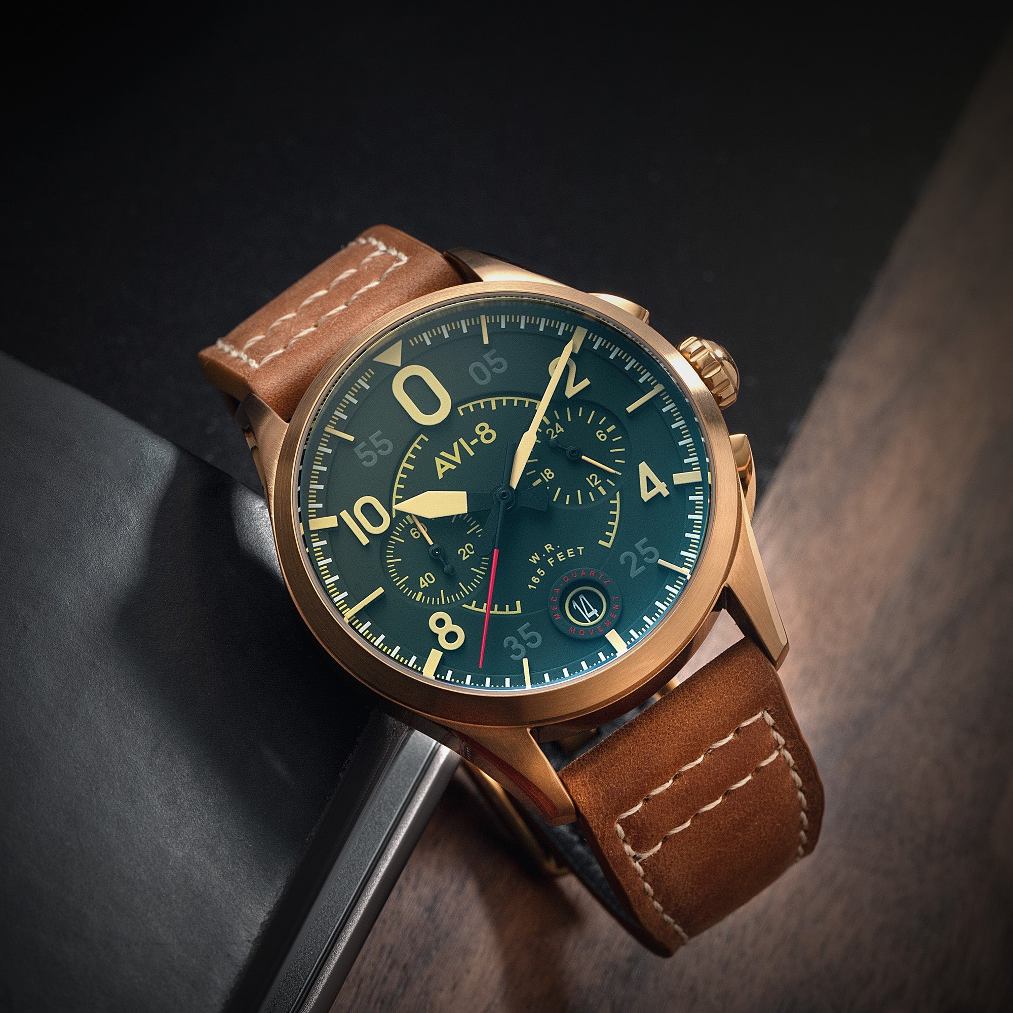 AVI-8 Spitfire Lock Chronograph Bronze Green Av 4089 02