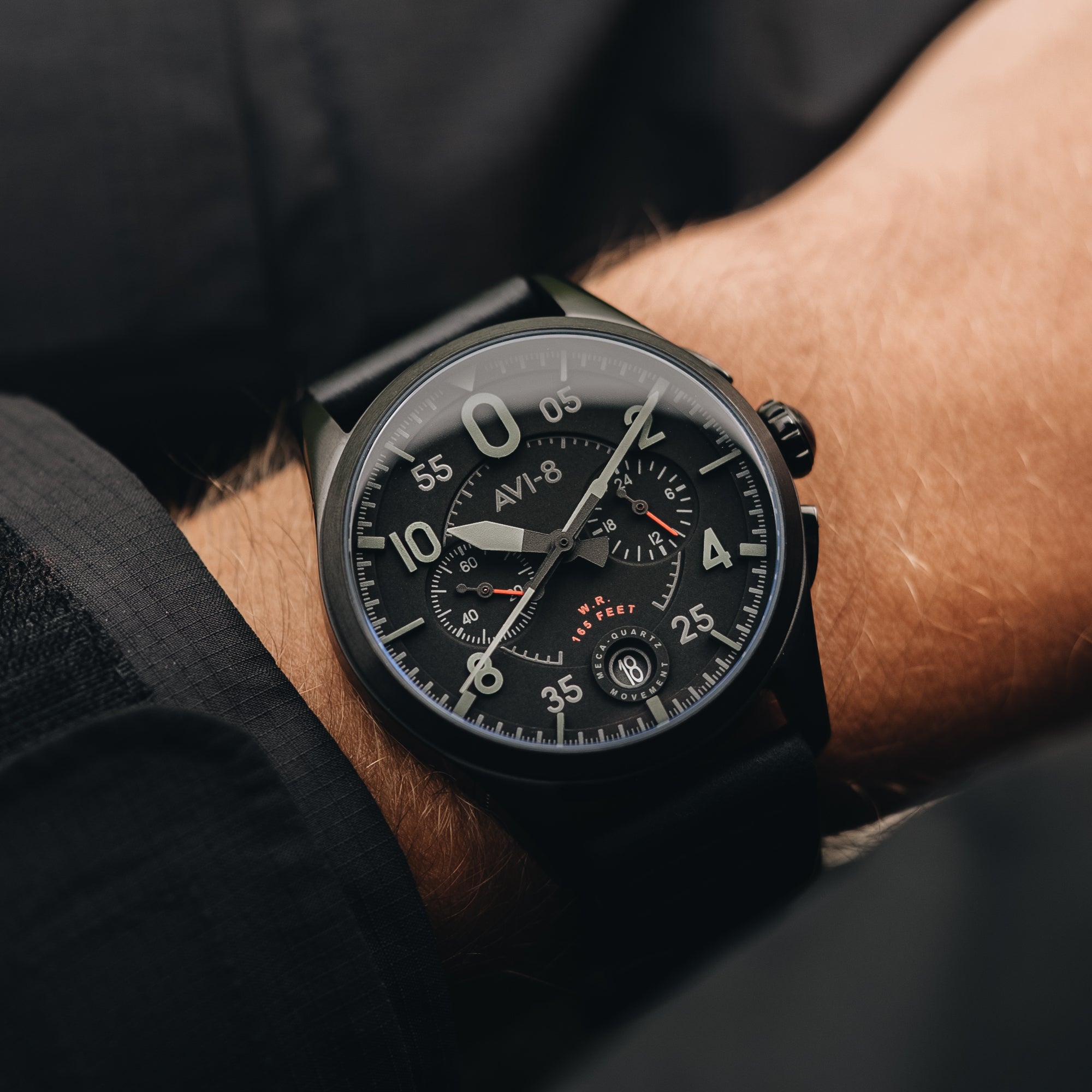 AVI-8 Lock Chronograph Slate Black