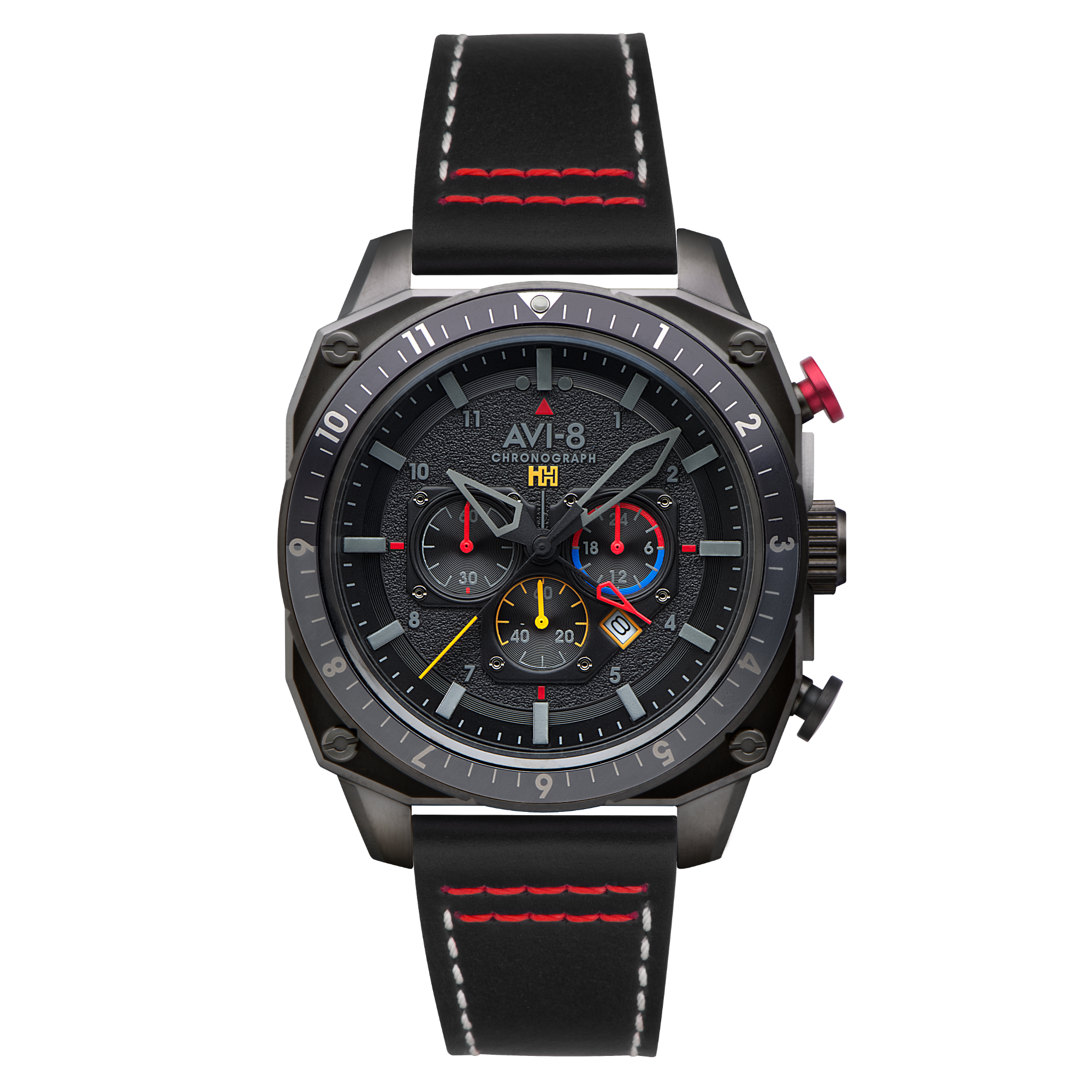 AVI-8 Hawker Hunter Atlas Dual Time Chronograph Black Ops Av 4100 04