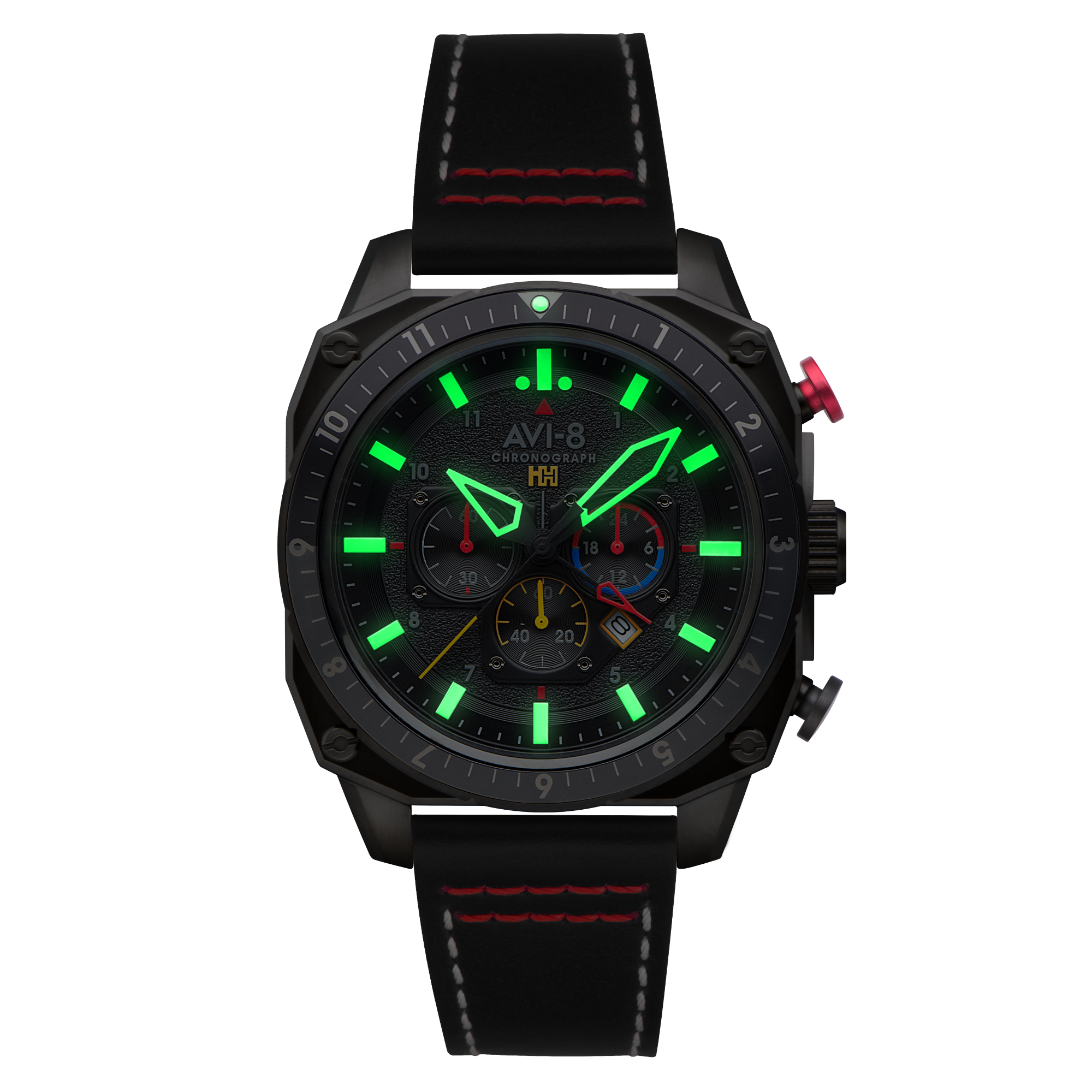 AVI-8 Hawker Hunter Atlas Dual Time Chronograph Black Ops Av 4100 04