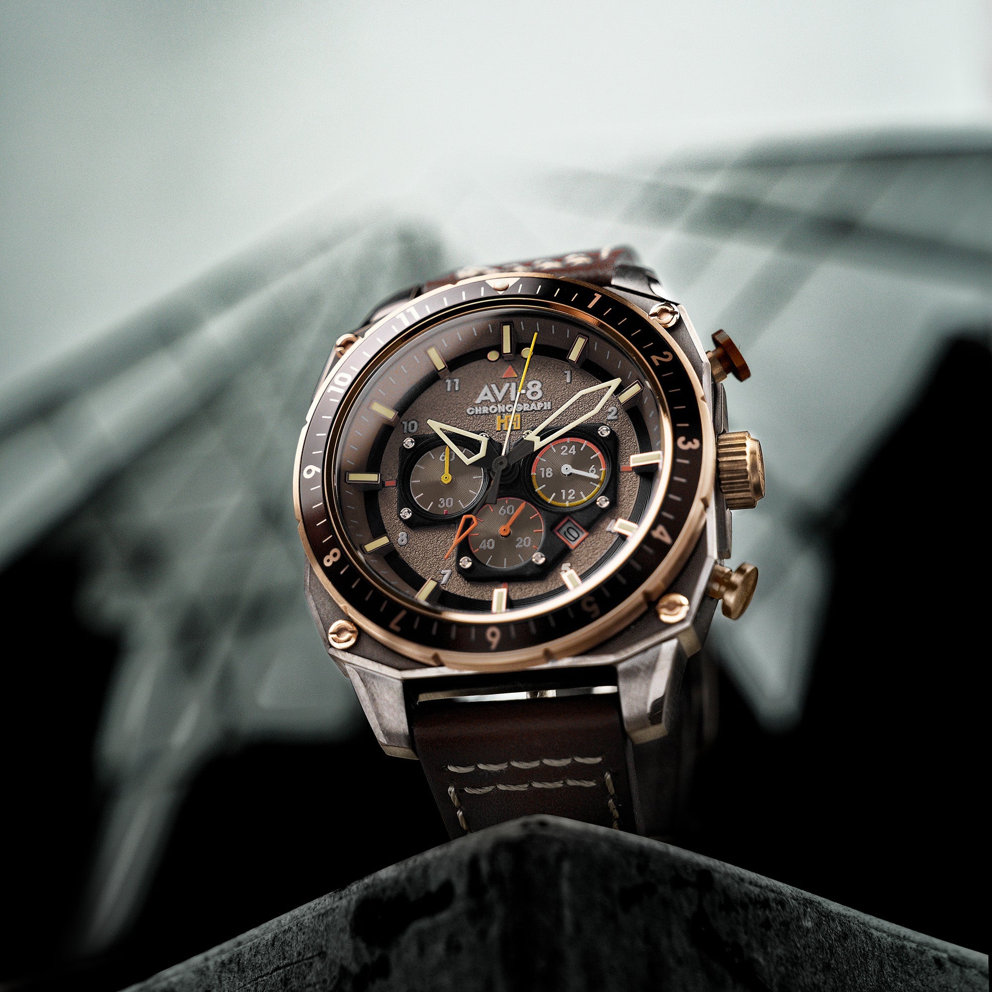 AVI-8 Atlas Dual Time Chronograph Slate Grey