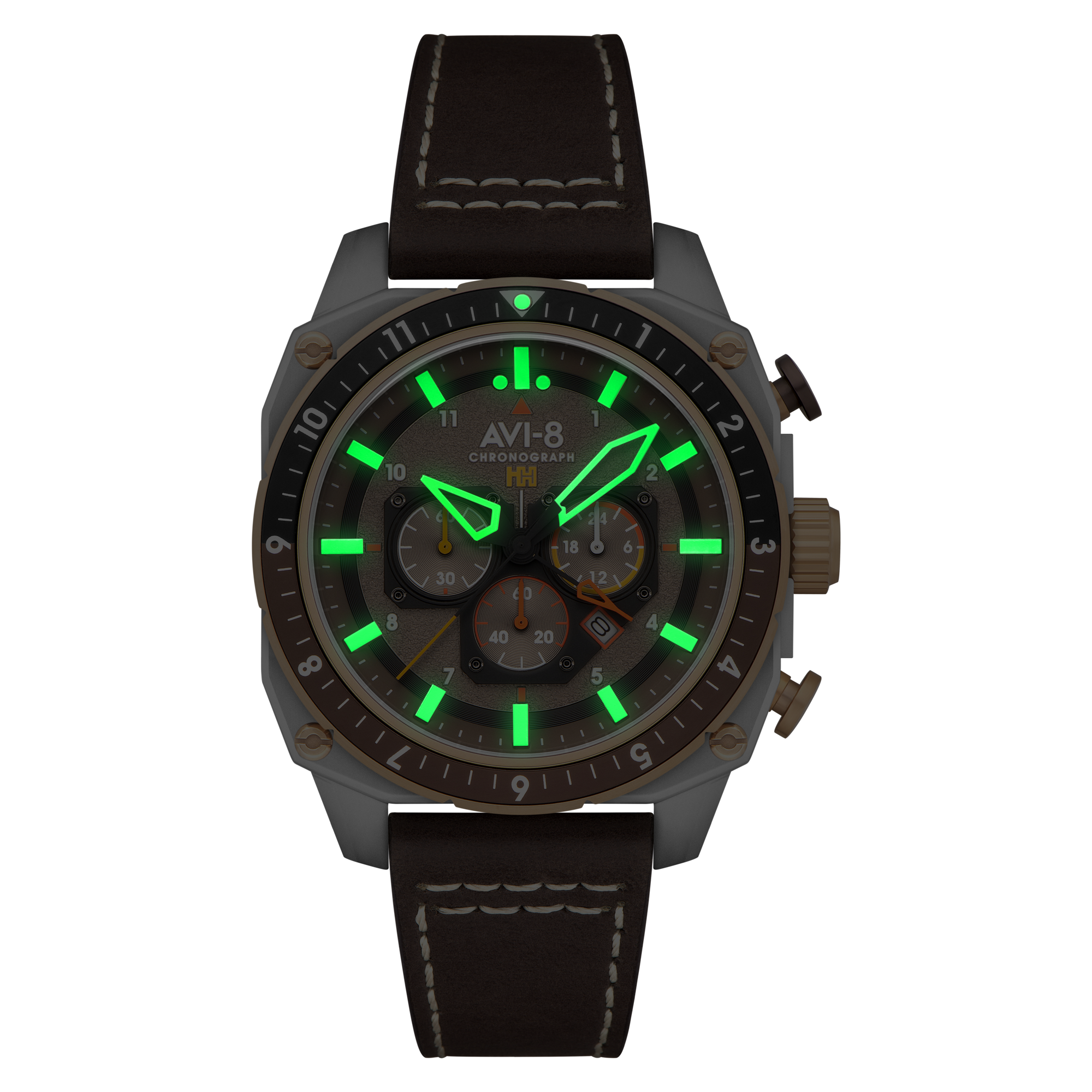 AVI-8 Atlas Dual Time Chronograph Slate Grey