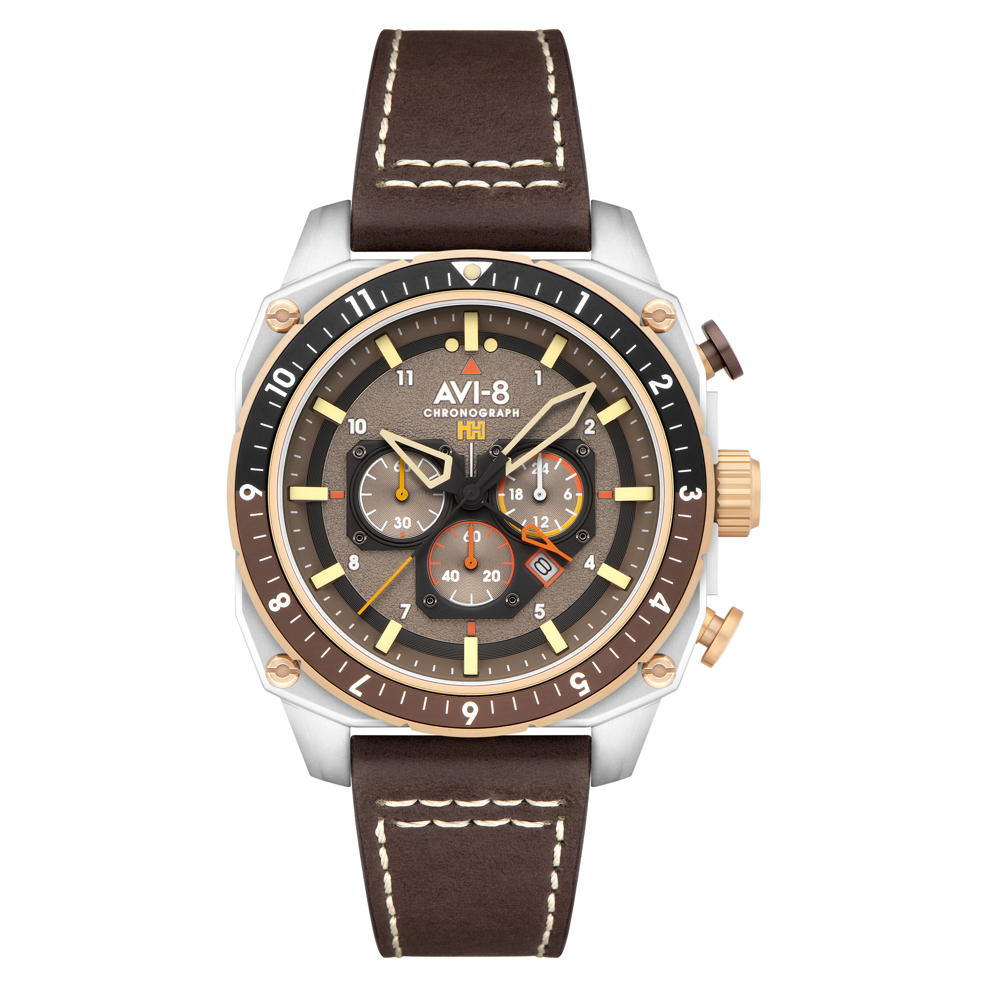 AVI-8 Atlas Dual Time Chronograph Slate Grey