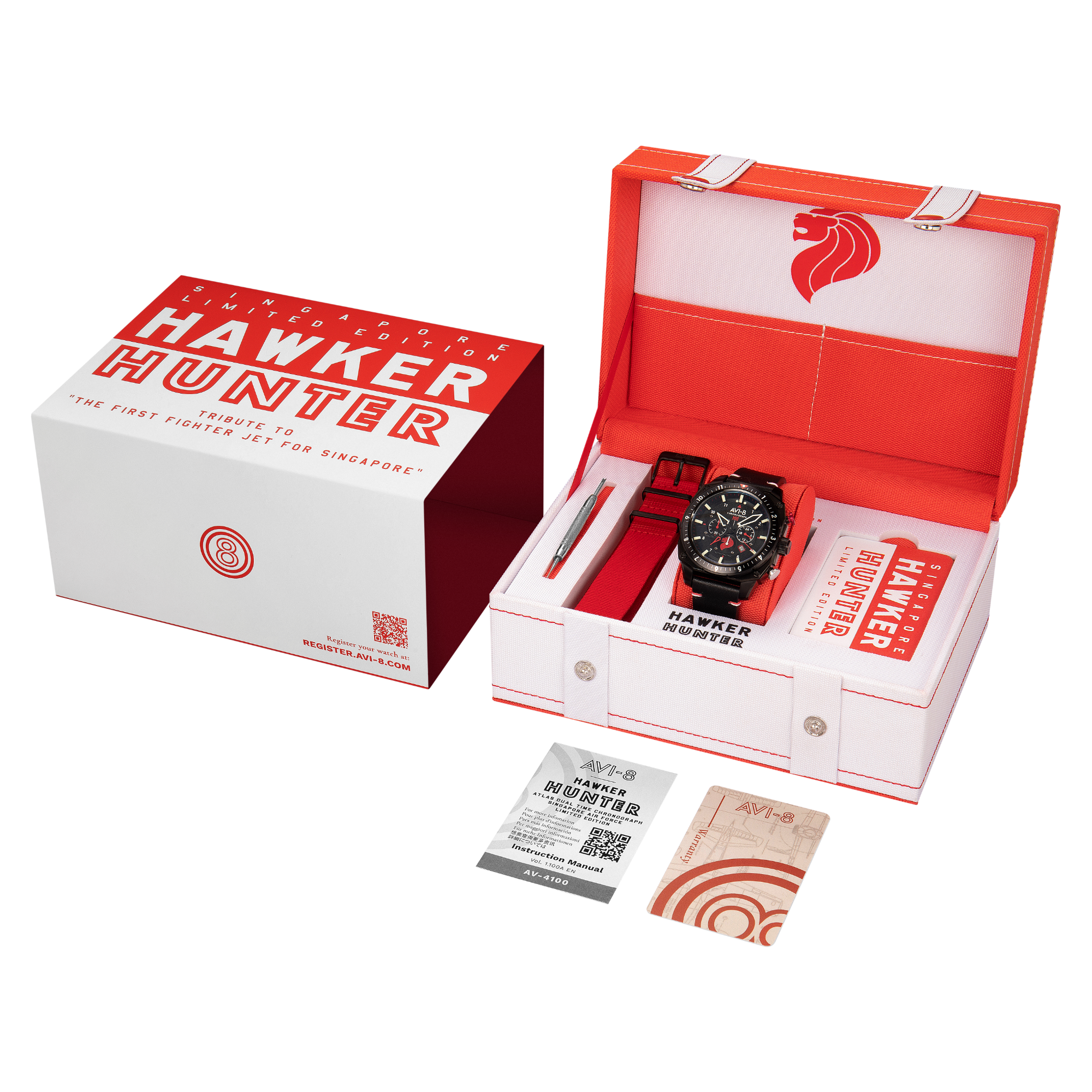 AVI-8 Atlas Dual Time Chronograph Singapore Air Force Limited Edition Pegasus Black