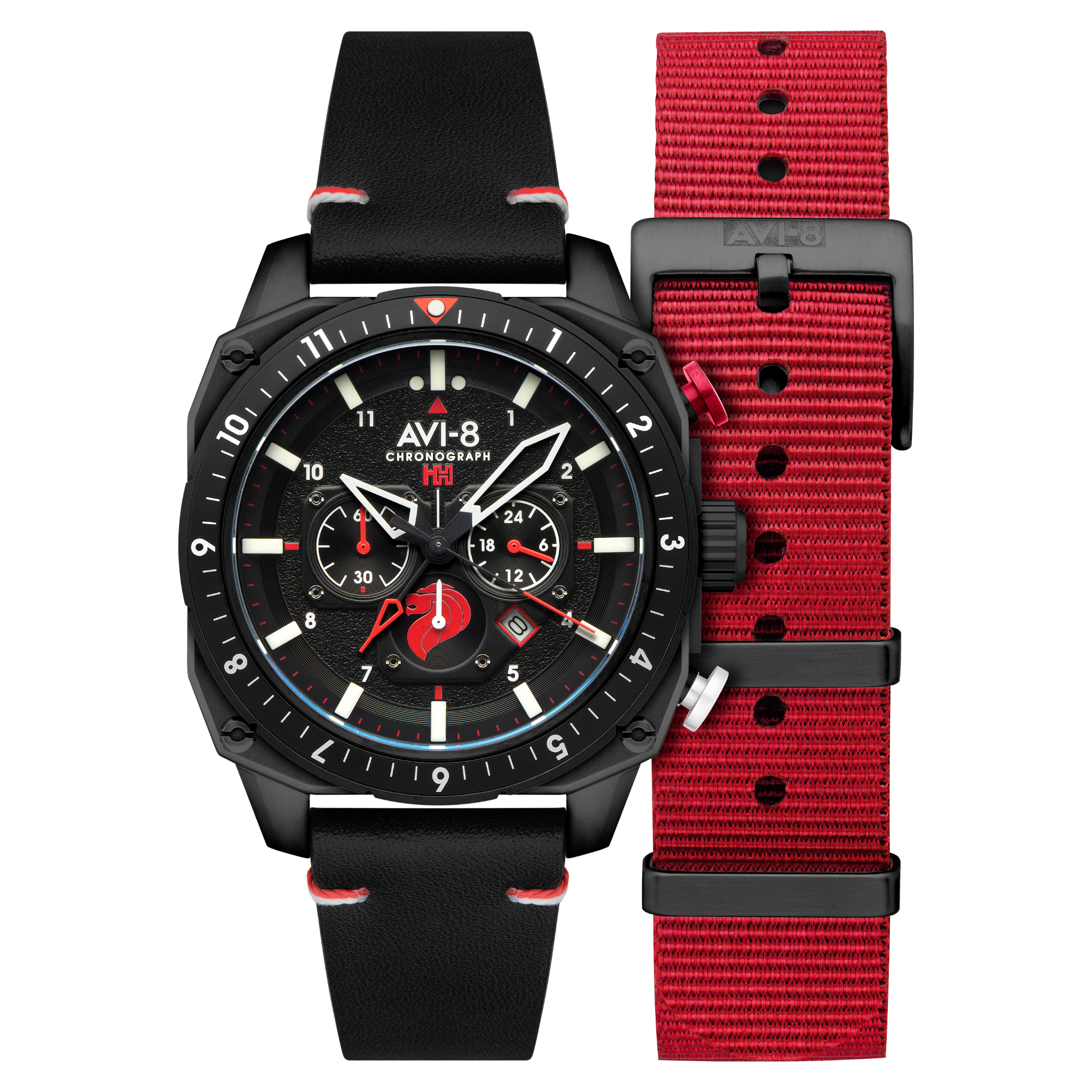 AVI-8 Atlas Dual Time Chronograph Singapore Air Force Limited Edition Pegasus Black