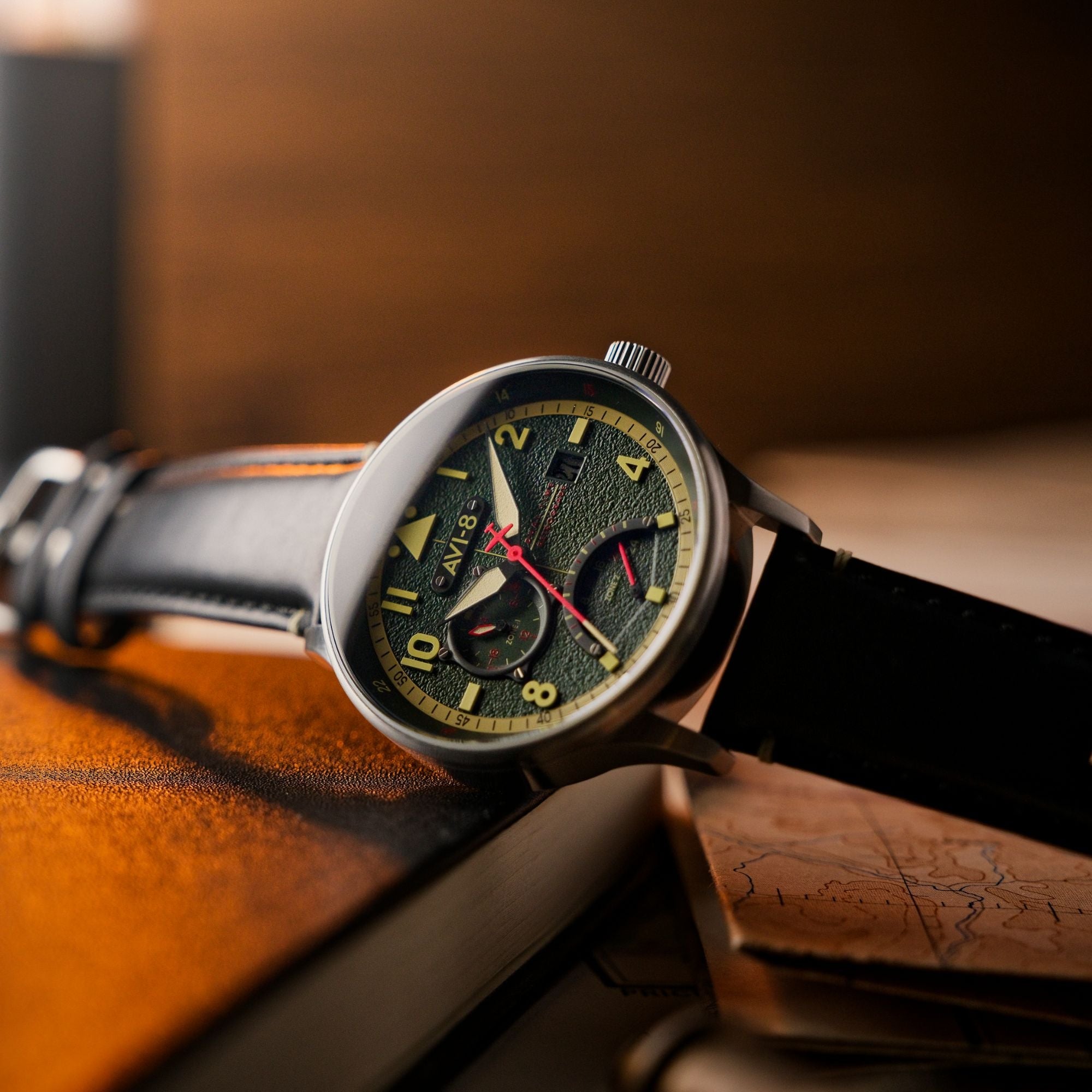 AVI-8 Mckellar Dual Time Gothic Green