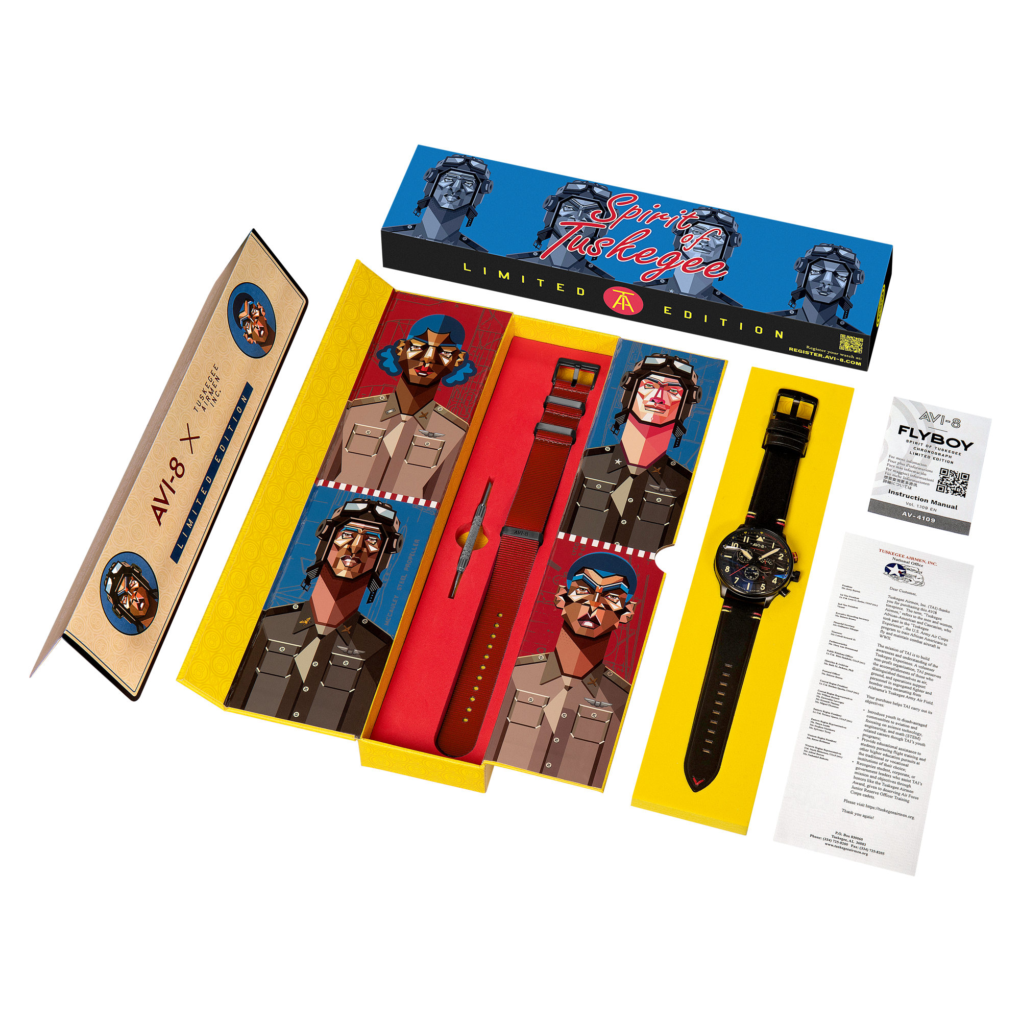 AVI-8 Flyboy Spirit Of Tuskegee Chronograph Limited Edition Anderson Av 4109 01