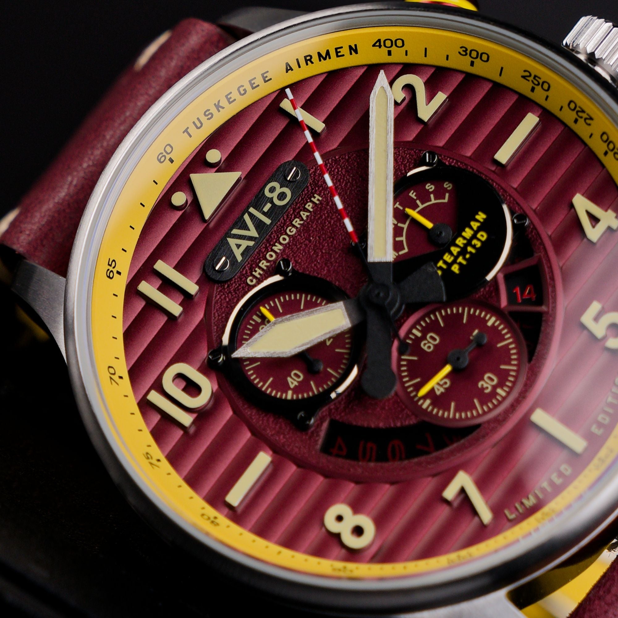AVI-8 Flyboy Spirit Of Tuskegee Chronograph Limited Edition Brown Av 4109 02