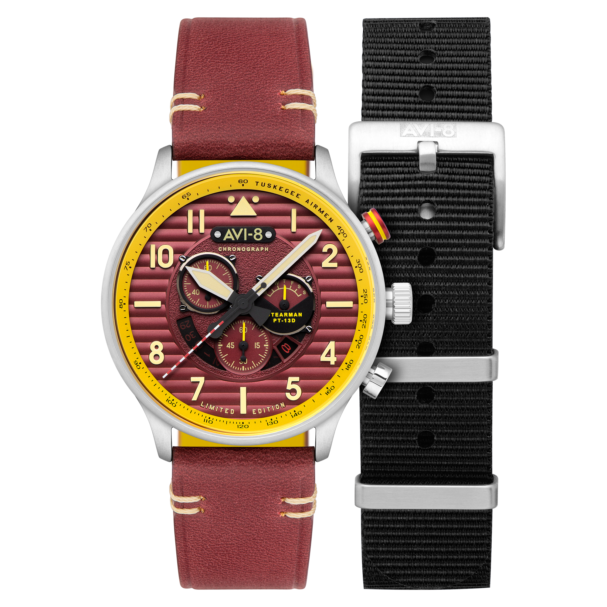 AVI-8 Flyboy Spirit Of Tuskegee Chronograph Limited Edition Brown Av 4109 02