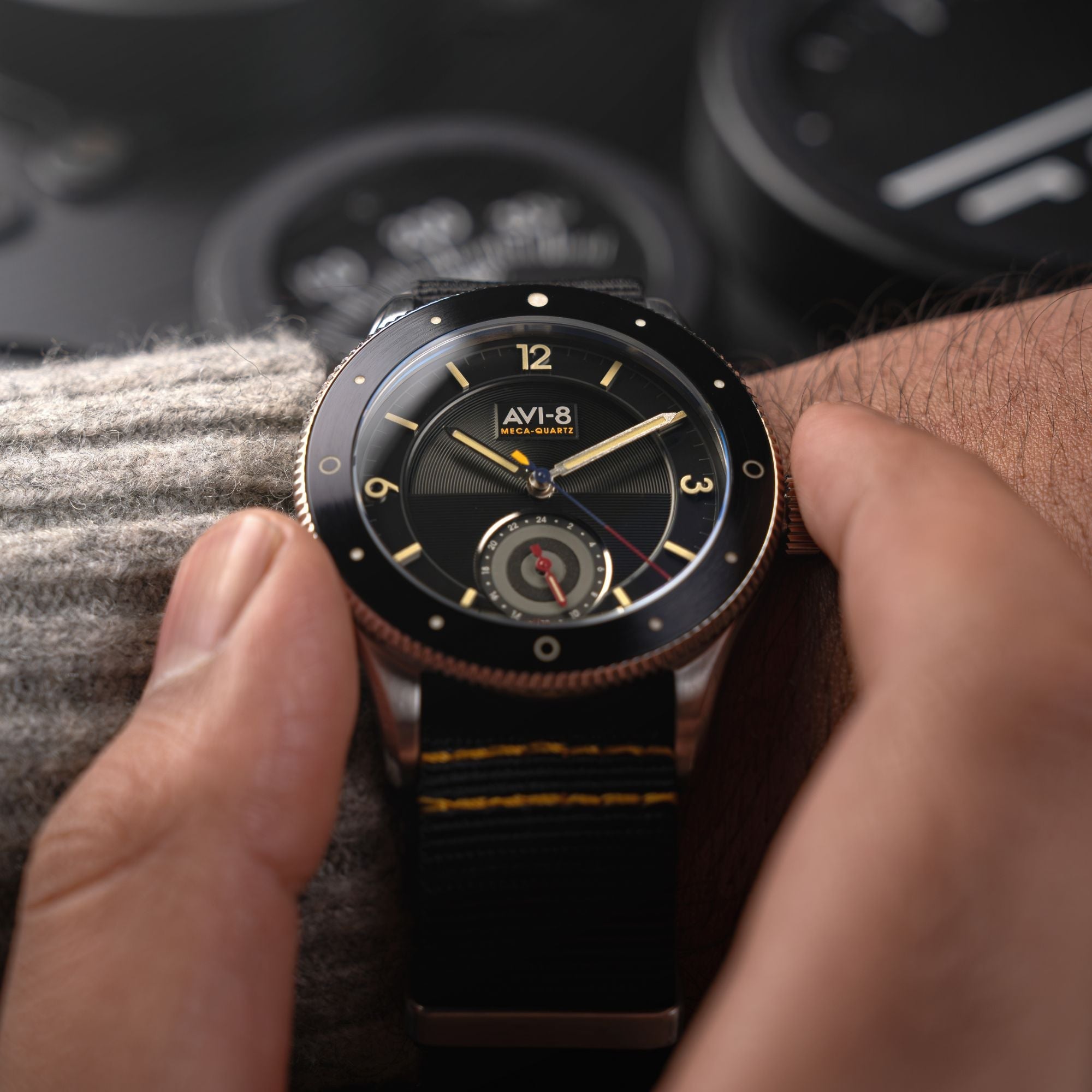 AVI-8 Airmaster Sector Meca-Quartz Raven Black