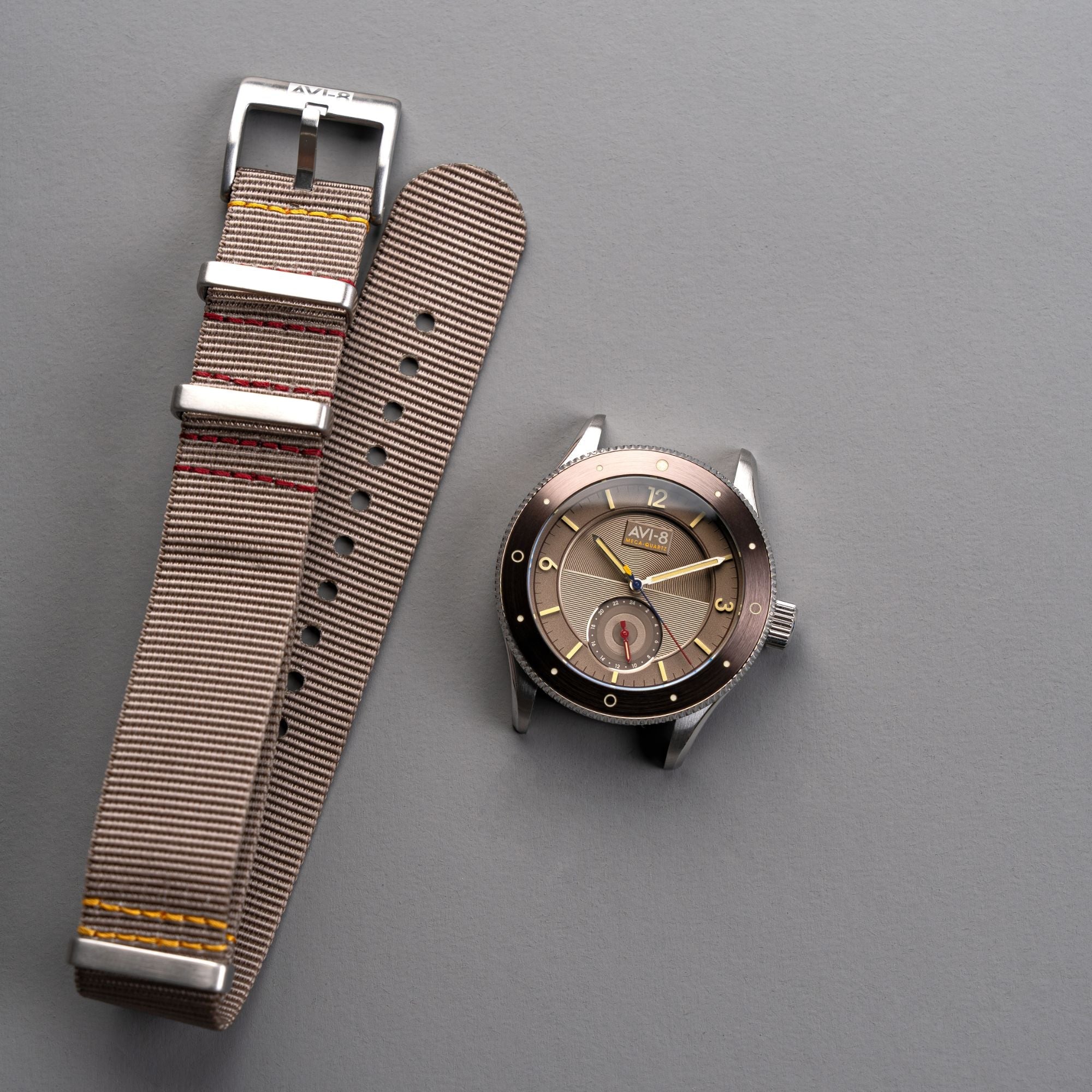 AVI-8 Airmaster Sector Meca-Quartz Silver Feather Grey